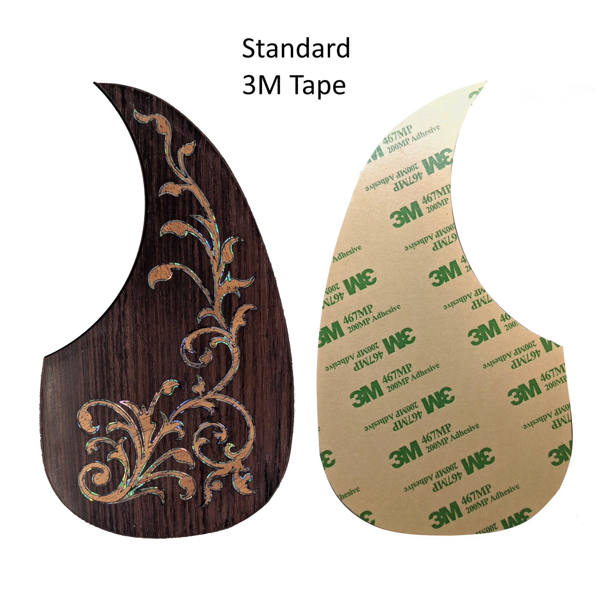Abalone Maple Vine Inlay Teardrop Pickguard Handcrafted Part Acoustic Guitar