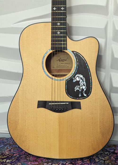 Aiersi Dreadnought Guitar with Solid Spruce Top- Free Heavy Gig Bag Brand New
