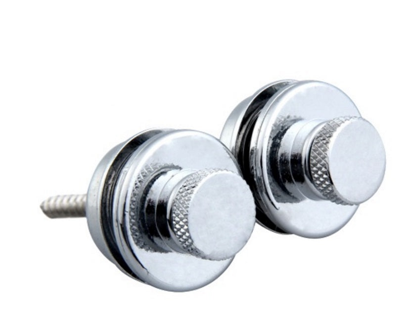 Guitar Strap Locks Chrome, Gold, Black | Schaller or Mudder Styles Electric & Acoustic Guitars