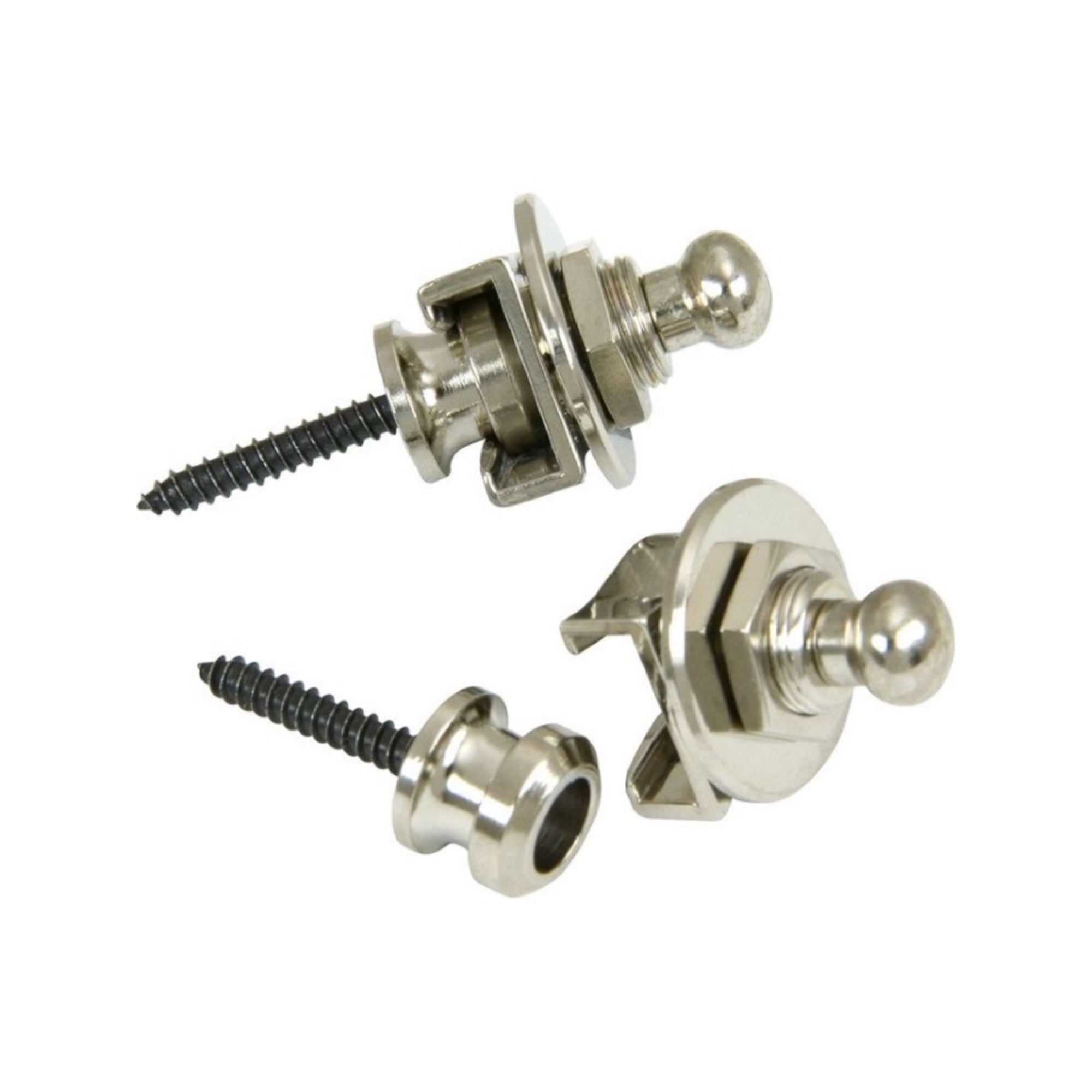 Guitar Strap Locks Chrome, Gold, Black | Schaller or Mudder Styles Electric & Acoustic Guitars