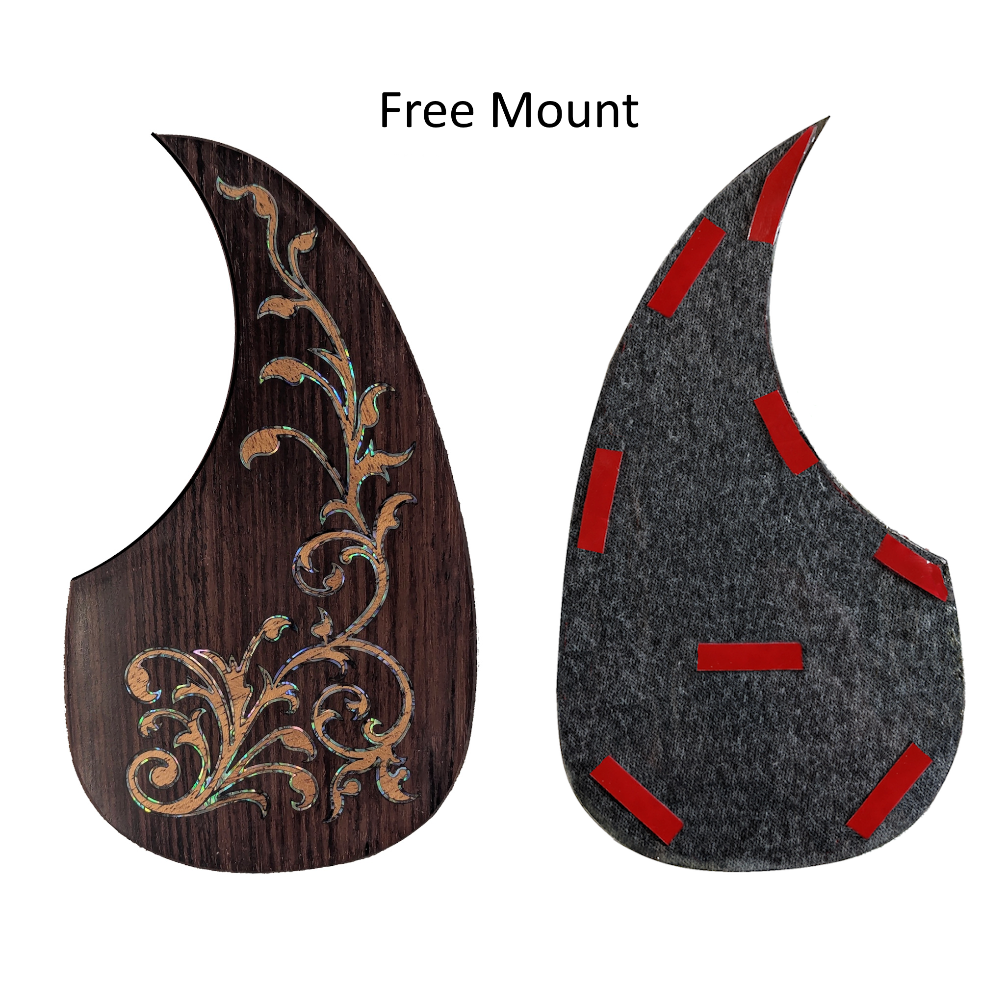 Abalone Maple Vine Inlay Teardrop Pickguard Handcrafted Part Acoustic Guitar