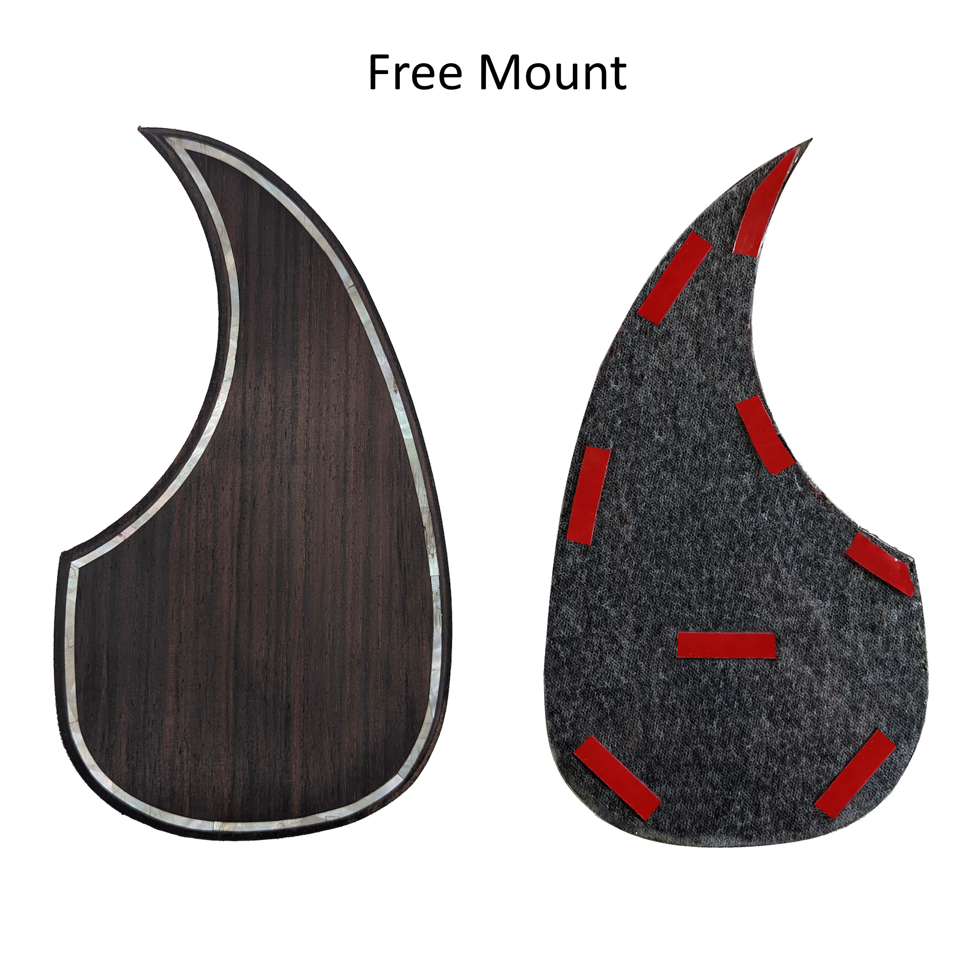 Solid Rosewood Teardrop Pickguard White Mother of Pearl Outline Inlay