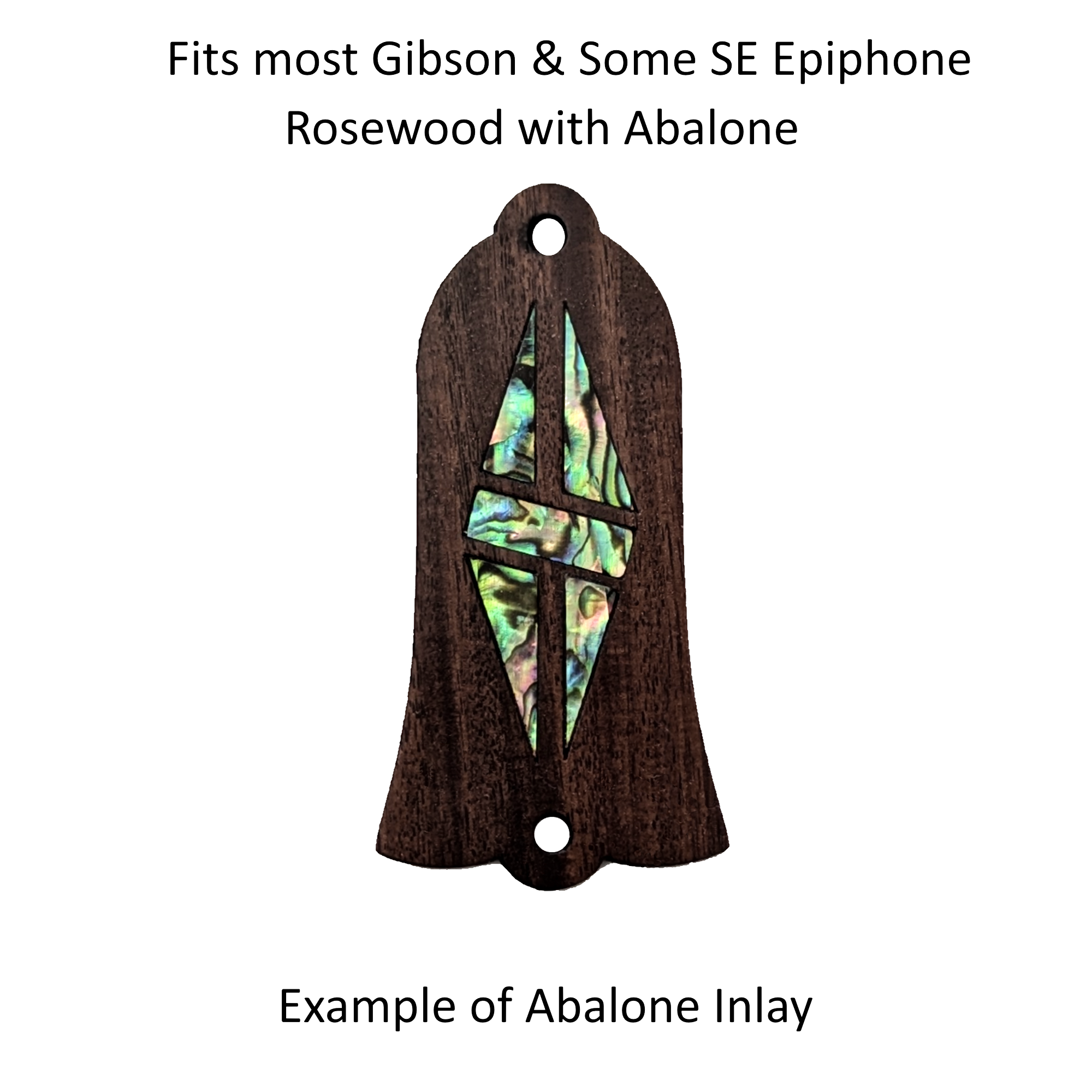 Ebony Truss Rod Cover Diamond Design Fits LP, ES, SG, Firebird, J-45, SJ, Dove Guitars