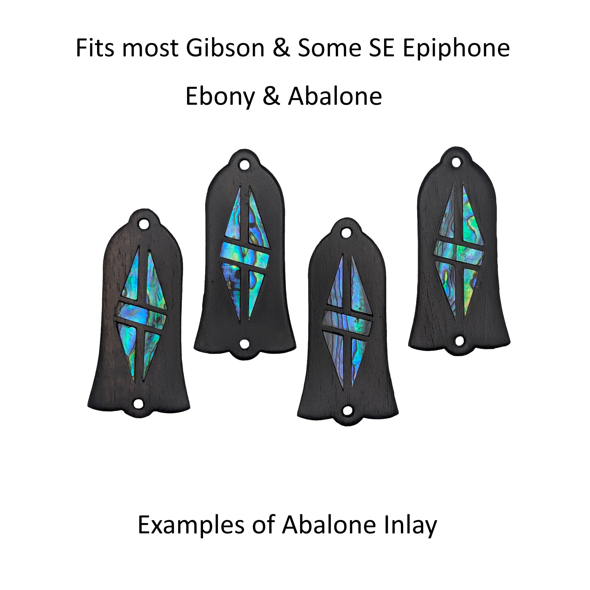 Ebony Truss Rod Cover Diamond Design Fits LP, ES, SG, Firebird, J-45, SJ, Dove Guitars