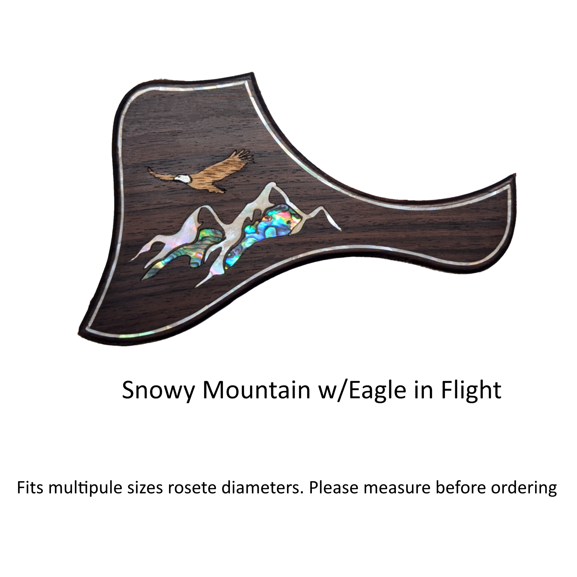 Taylor Guitar Pickguard: Rosewood Abalone Eagle Inlay, Free Mount