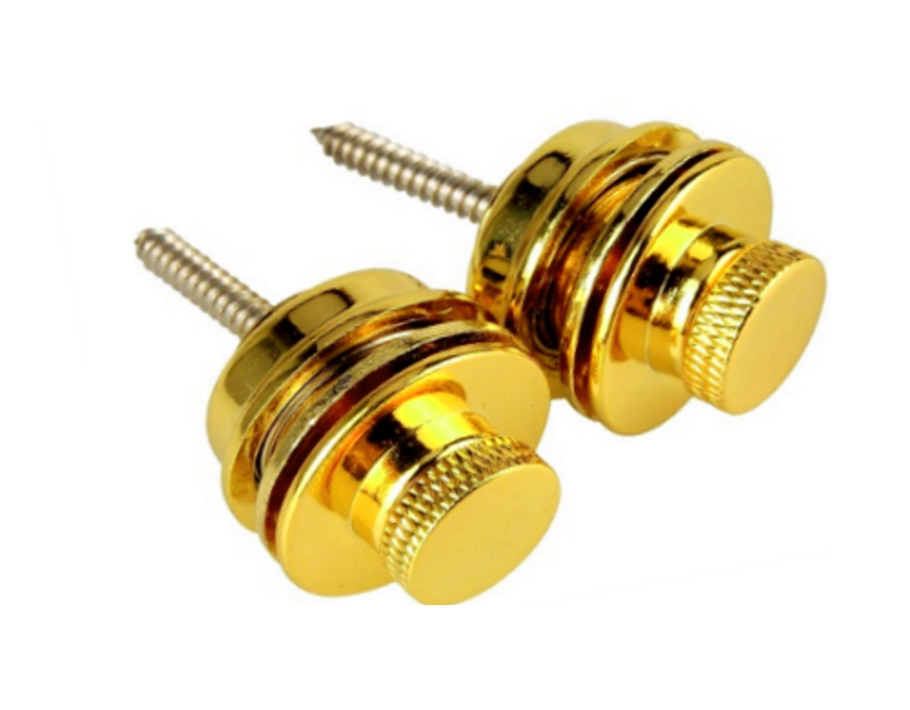 Guitar Strap Locks Chrome, Gold, Black | Schaller or Mudder Styles Electric & Acoustic Guitars