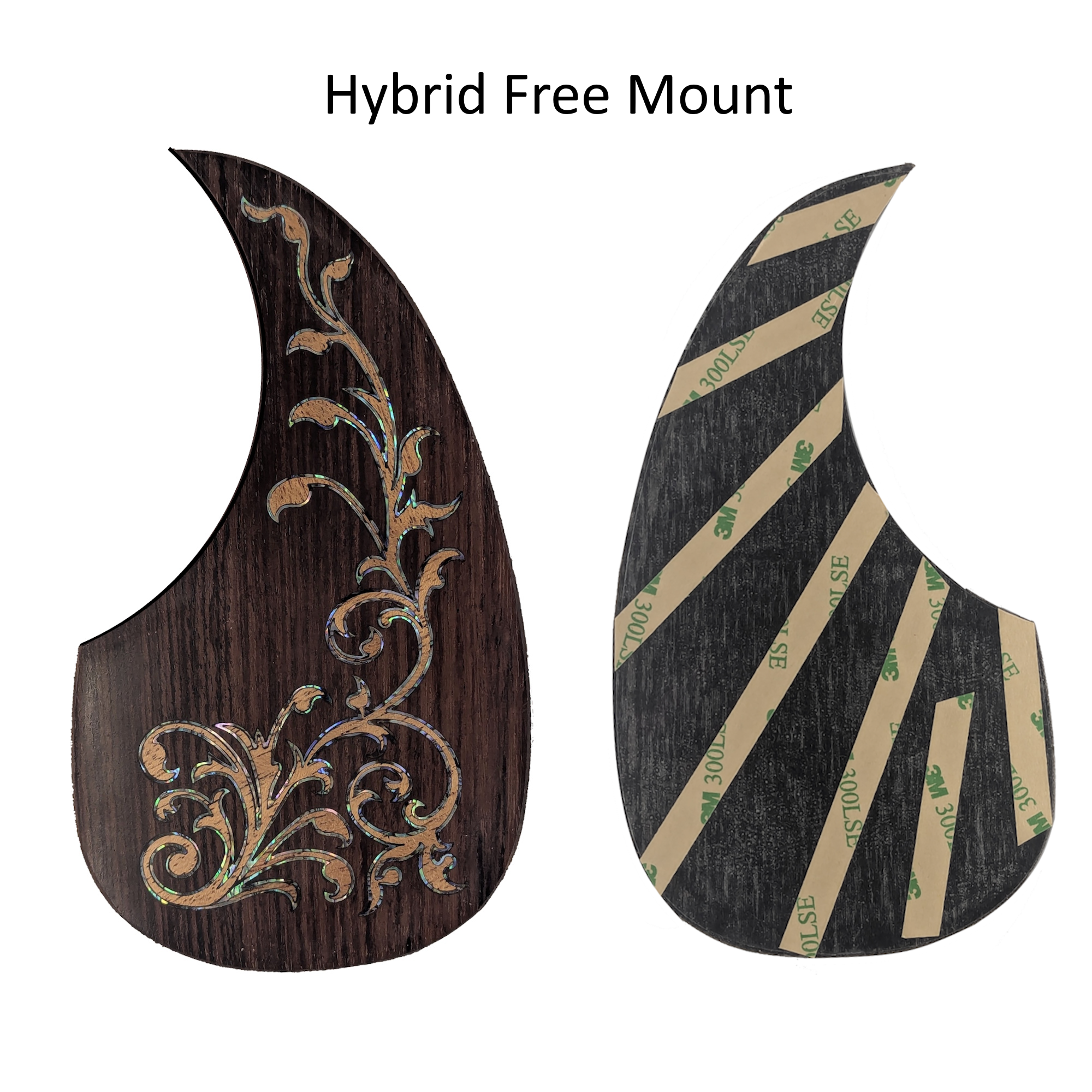Abalone Maple Vine Inlay Teardrop Pickguard Handcrafted Part Acoustic Guitar
