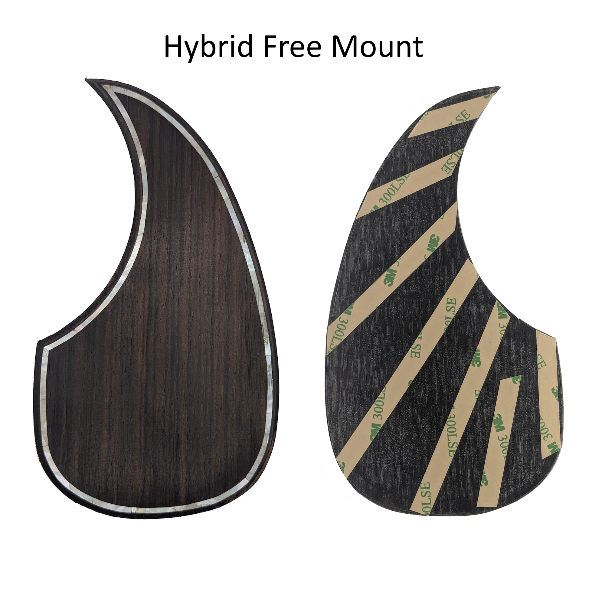 Solid Rosewood Teardrop Pickguard White Mother of Pearl Outline Inlay