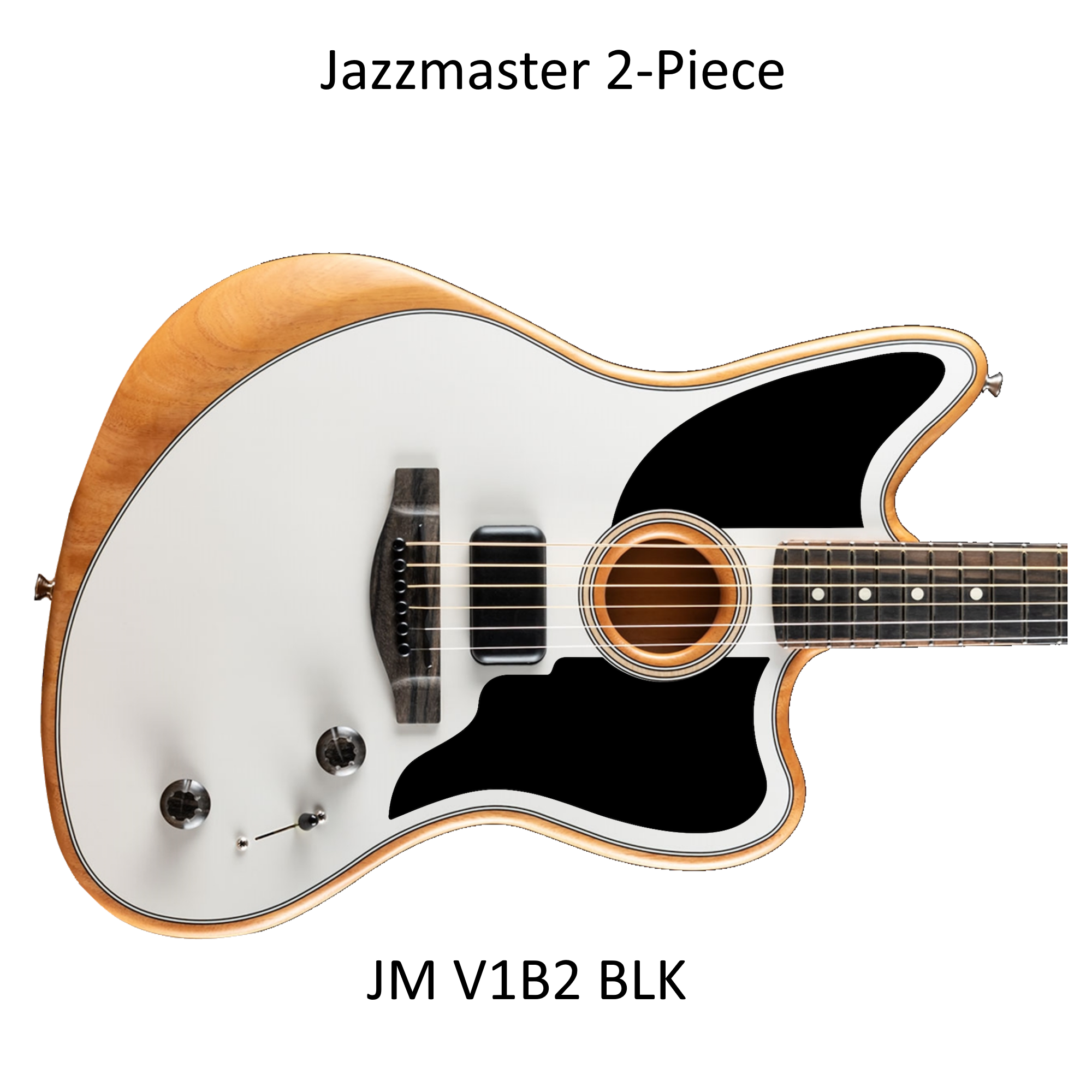 Acoustasonic Jazzmaster 2-Piece Upper/Lower Pickguard |Blakc or White Acrylic| Custom Guitar Part