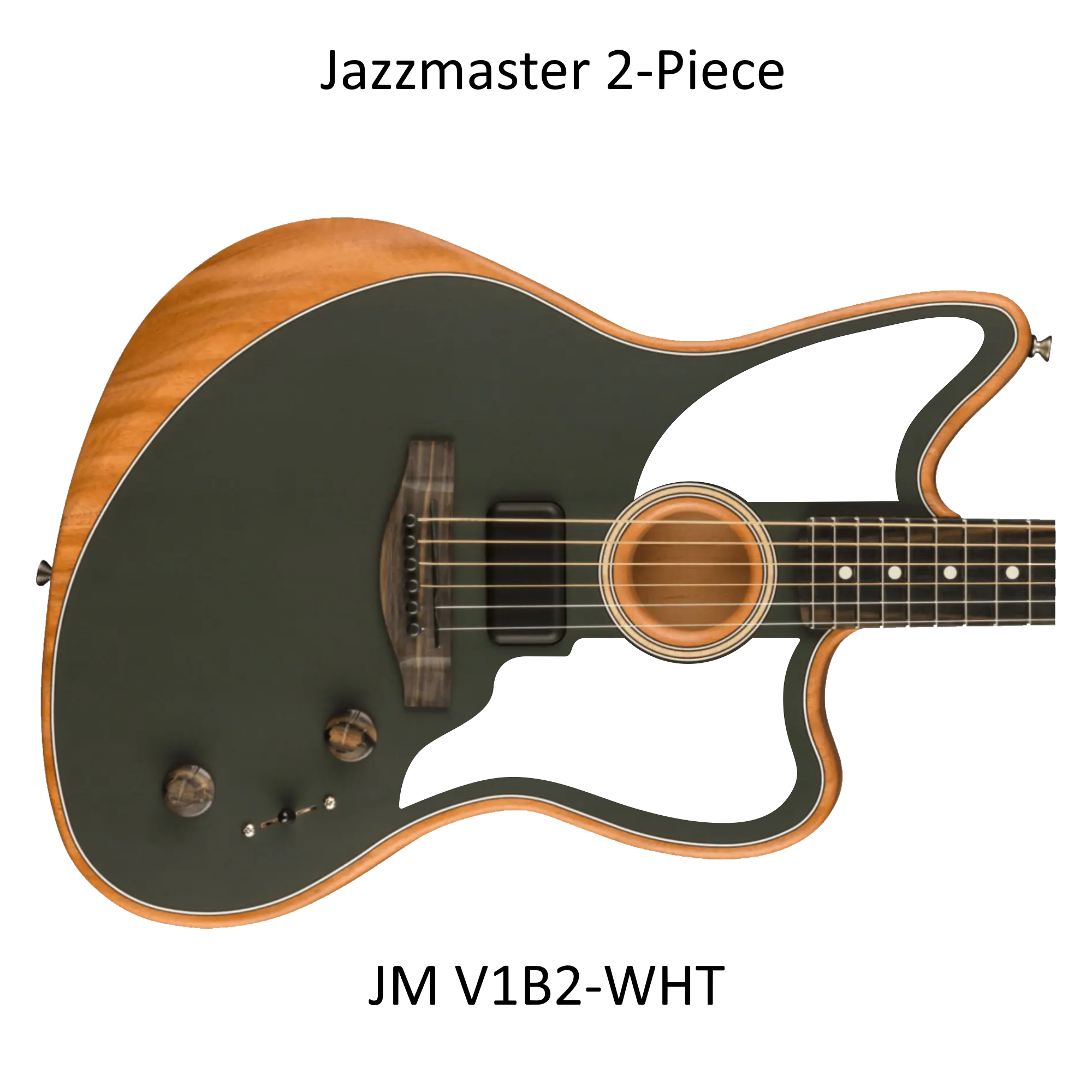 Acoustasonic Jazzmaster 2-Piece Upper/Lower Pickguard |Black or White Acrylic| Custom Guitar Part