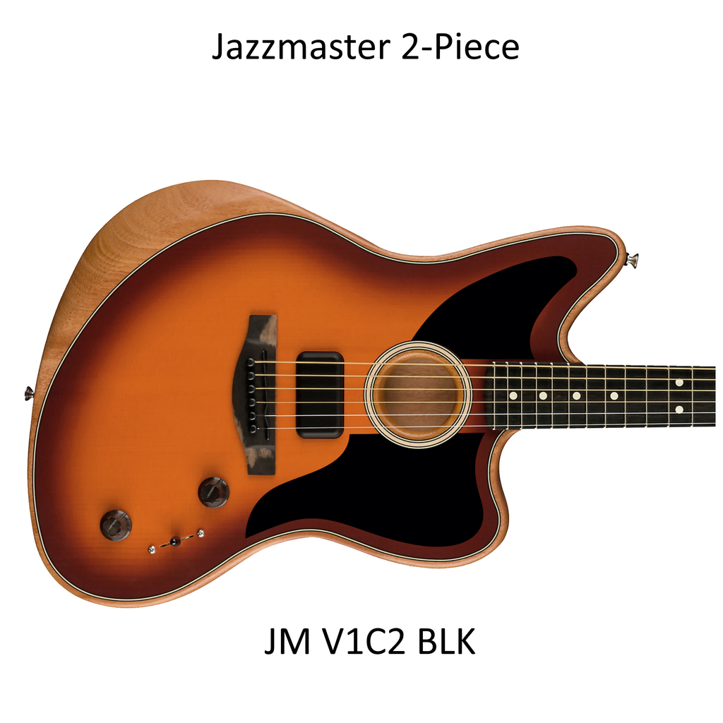 Acoustasonic Jazzmaster 2-Piece Upper/Lower Pickguard |Blakc or White Acrylic| Custom Guitar Part