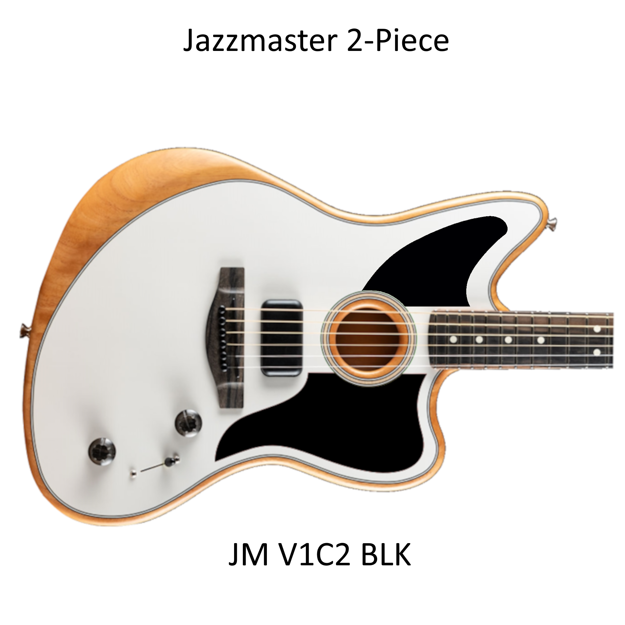Acoustasonic Jazzmaster 2-Piece Upper/Lower Pickguard |Black or White Acrylic| Custom Guitar Part