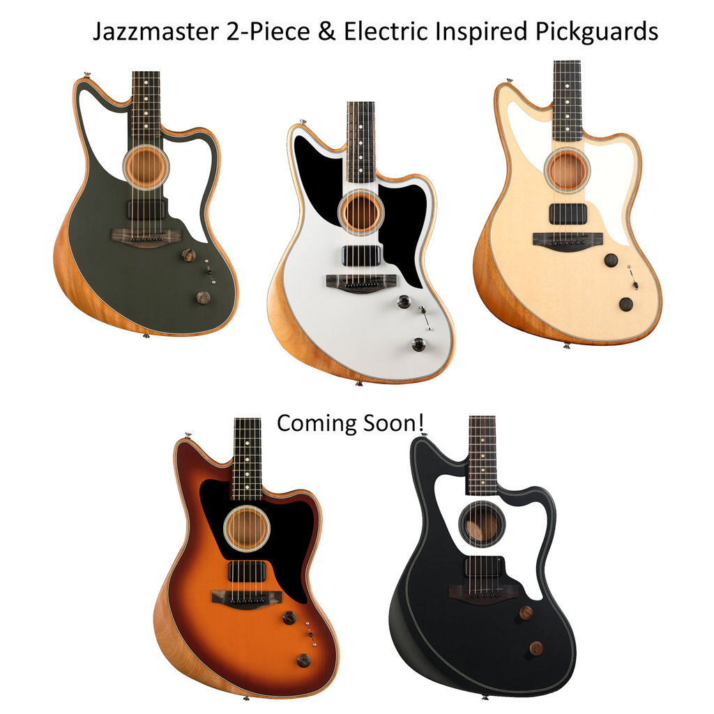 Acoustasonic Jazzmaster 2-Piece Upper/Lower Pickguard |Blakc or White Acrylic| Custom Guitar Part