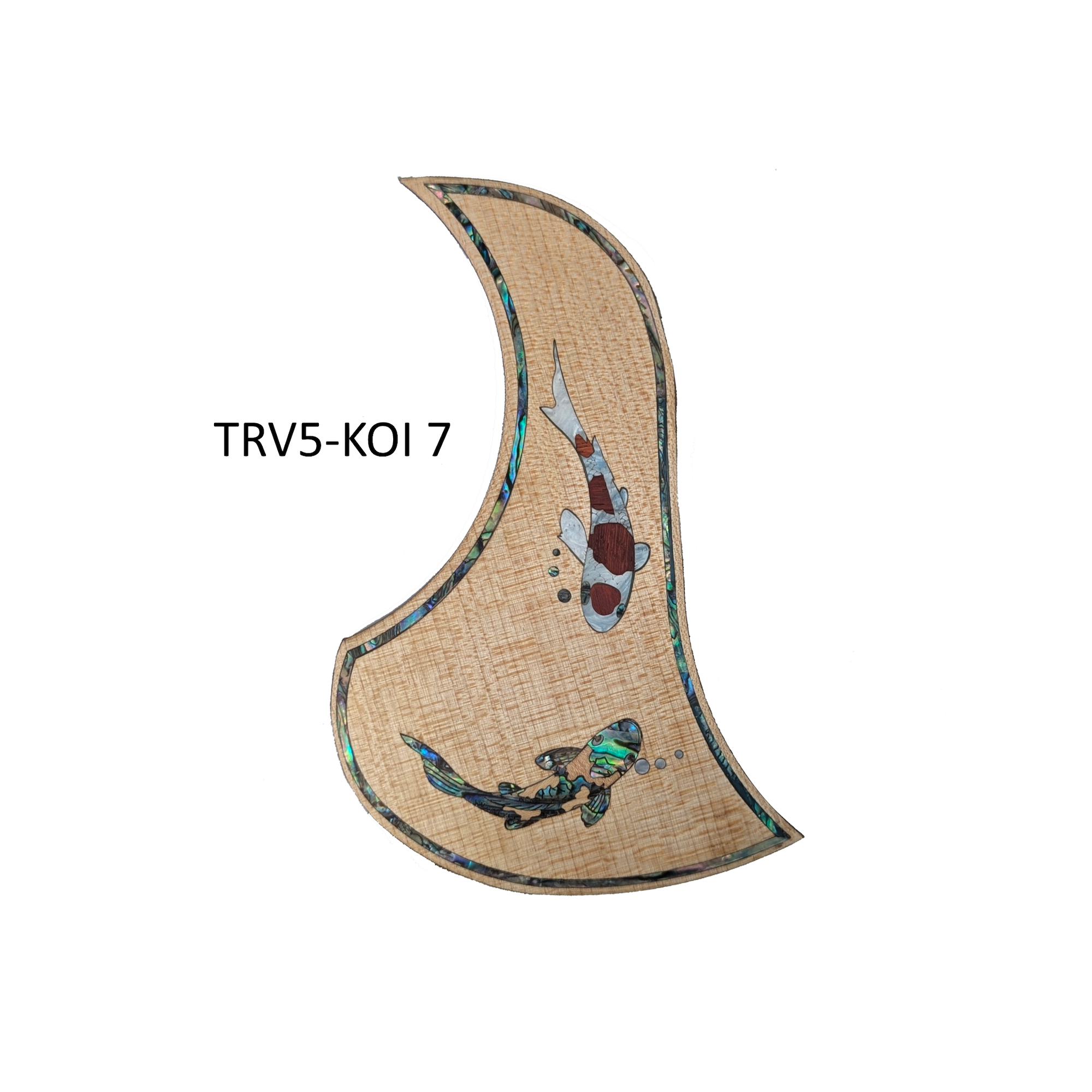 Koi Fish Design Pickguard -Colorful Abalone White Mother of Pearl Inlay CLEARANCE!