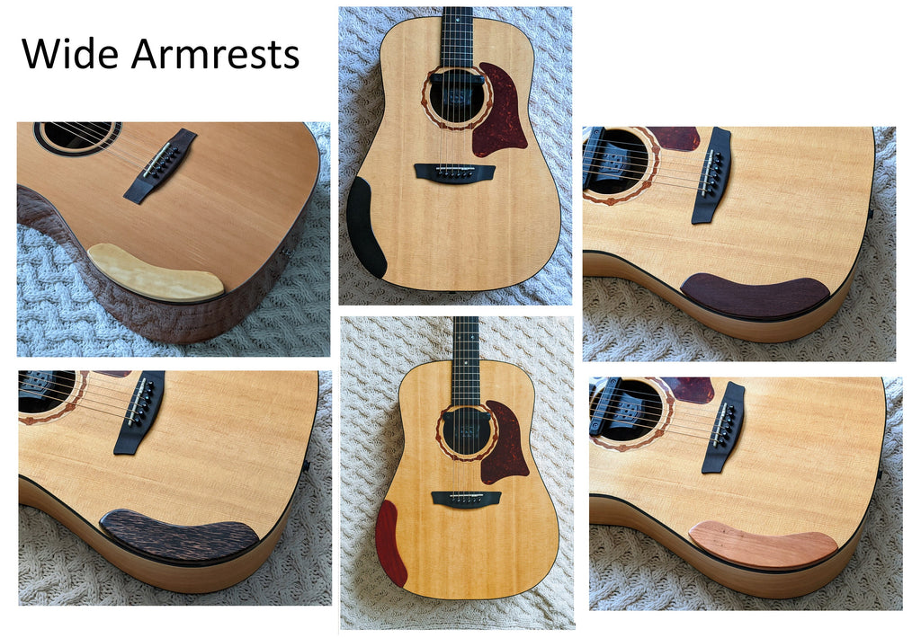 Solid Wood Acoustic Guitar Armrest | Wide Strumming Guard Protection Comfort, Handmade Accessory