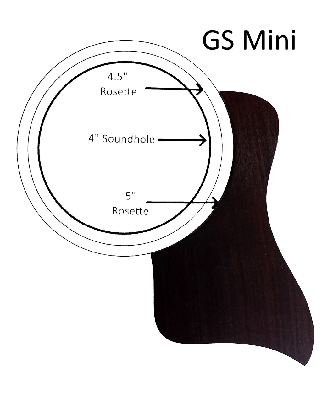 Taylor Guitars Twill Cut Natural Rosewood Pickguard, Custom Part