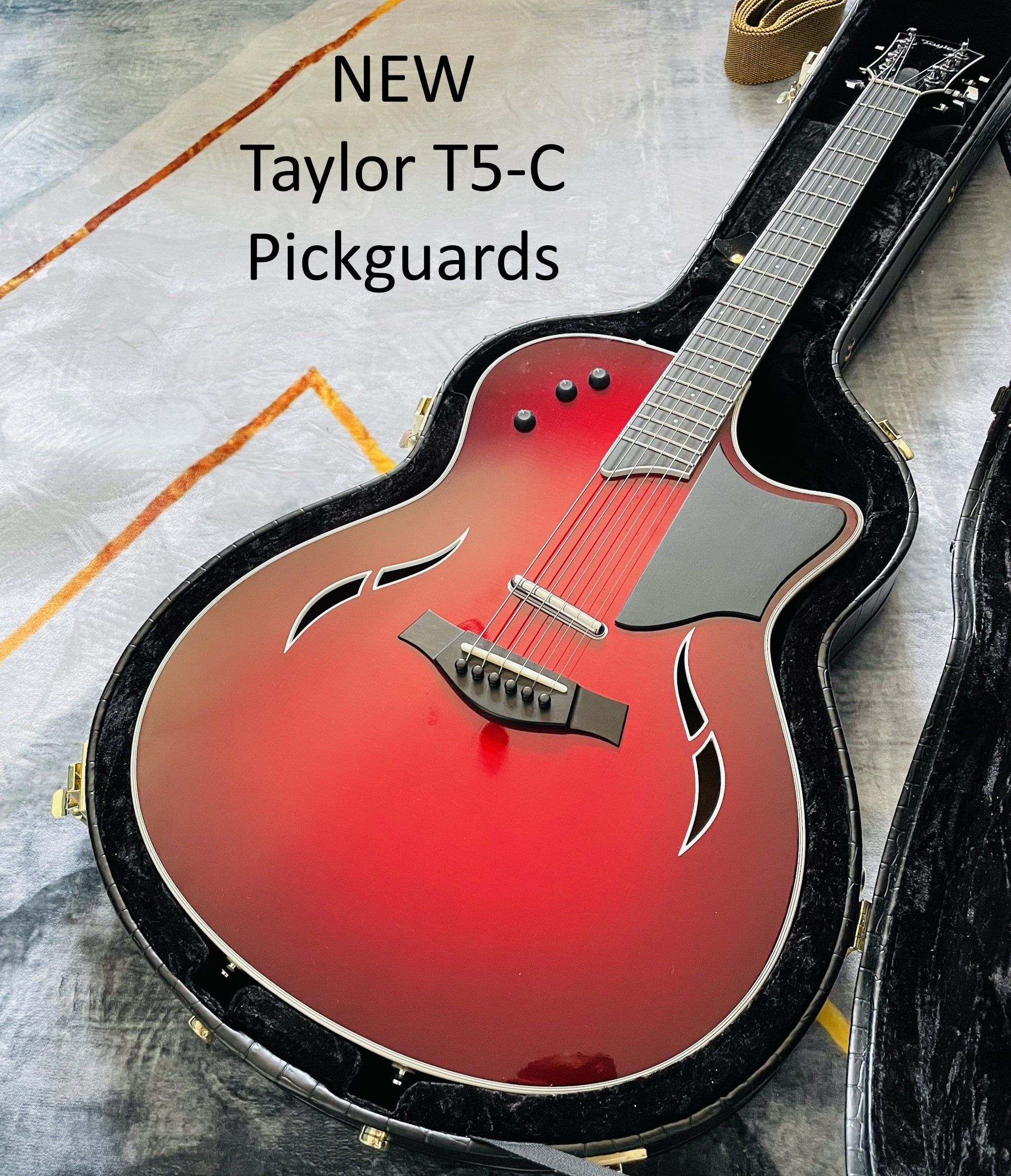 Taylor T5c Pickguard, Custom Cut Solid Wood Guitar Part, Acoustic & Electric Guitar Accessories