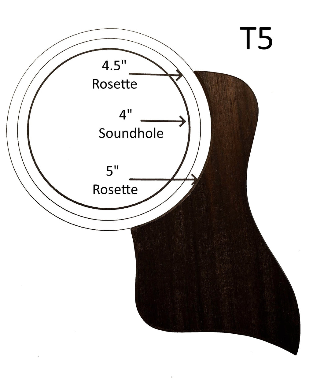 Taylor Guitars Twill Cut Natural Rosewood Pickguard, Custom Part