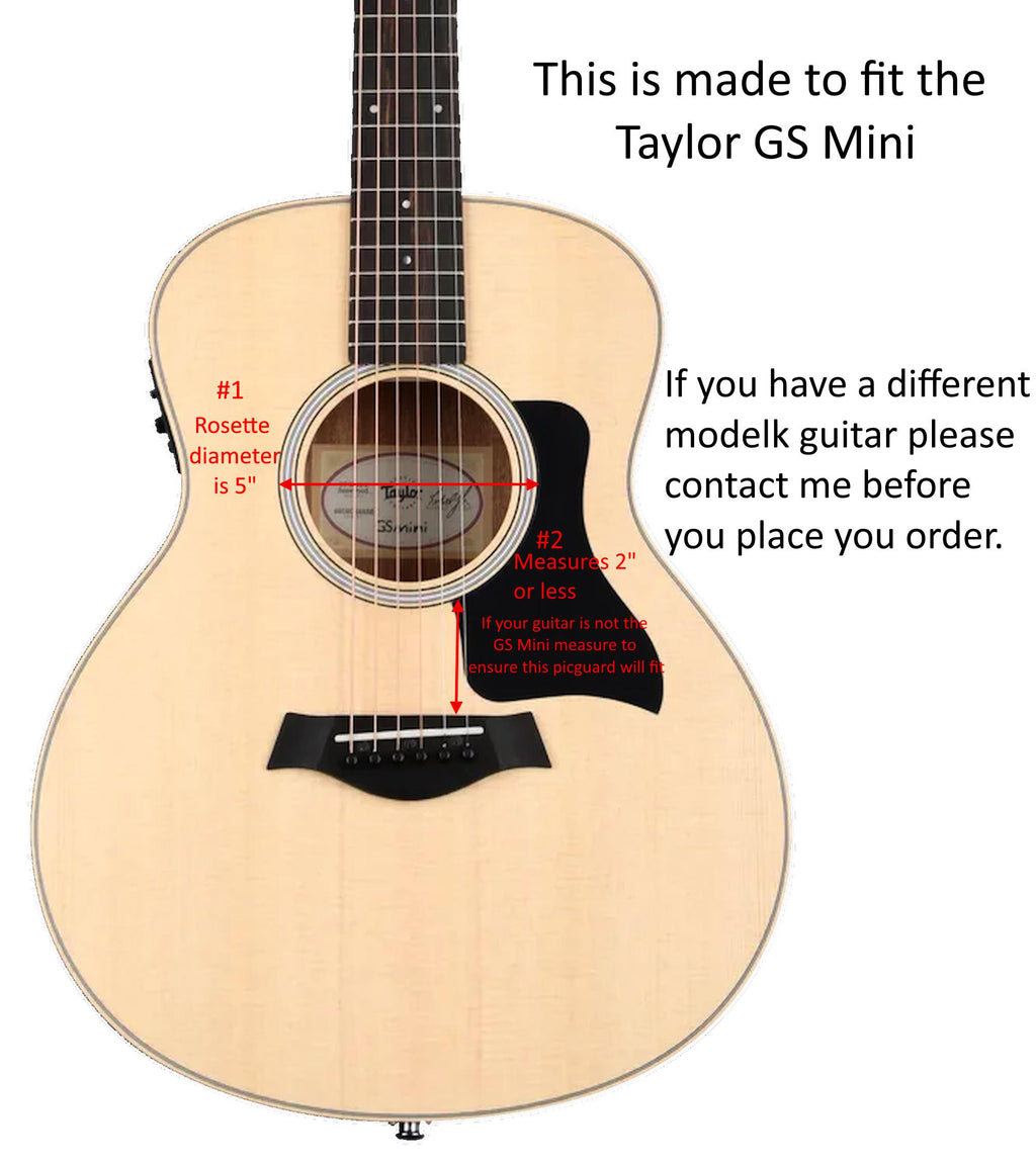 Koi Design Inlay Pickguard Fits Taylor GS Mini Guitar - Abalone & Mother of Pearl