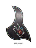 GS Mini Pickguard Spider Inlay Design, Mother of Pearl & Colorful Abalone, Guitar Accessory