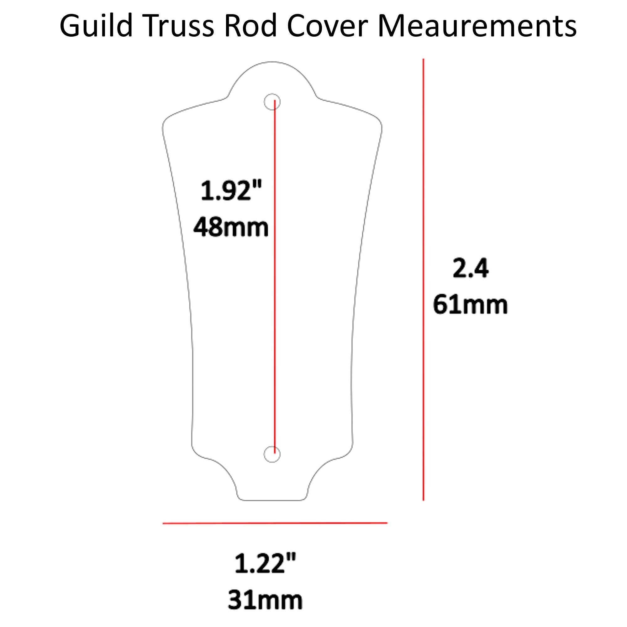 Rosewood Truss Rod Cover for Guild Guitars: Mother of Pearl Bonsai Moon Inlay