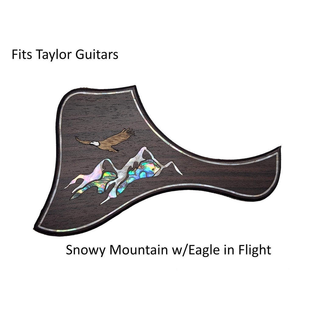Taylor Guitar Pickguard: Rosewood Abalone Eagle Inlay, Free Mount