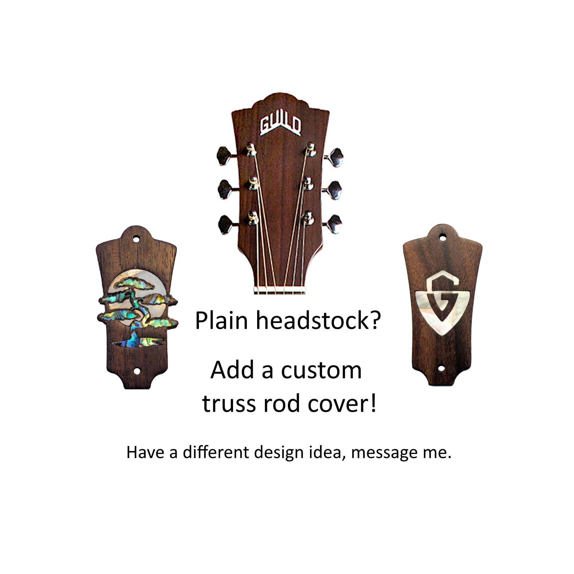 Guild Truss Rod Cover Rosewood & Abalone or White Mother of Pearl "G" Logo
