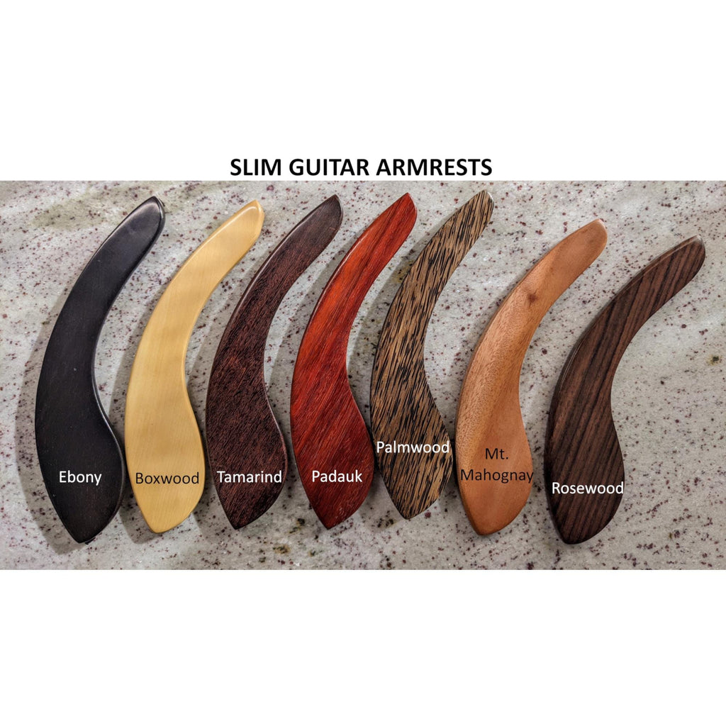 Slim Natural Wood Acoustic Guitar Armrest, Handmade Soft Curve Ergonomic Rest