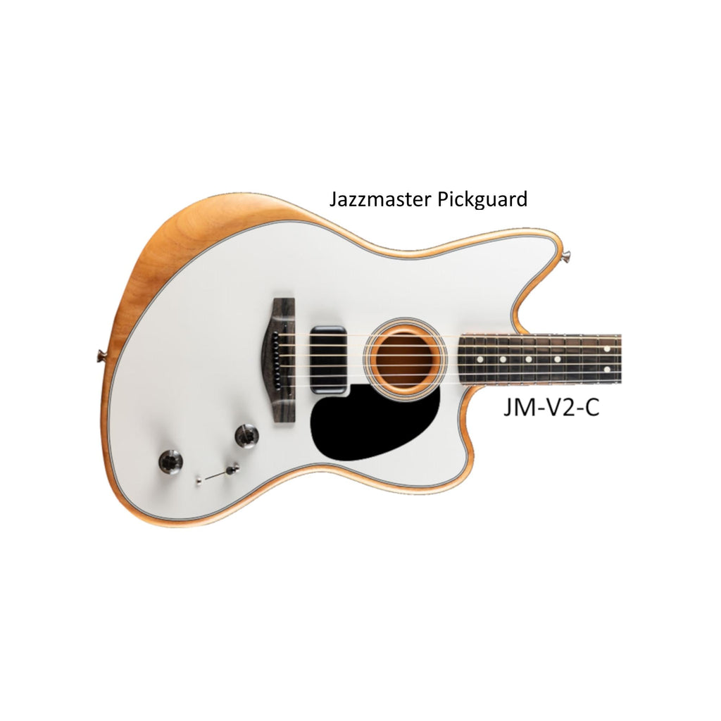 Acoustasonic Jazzmaster Pickguard: Solid Wood or Carbon Fiber, Free Mount System