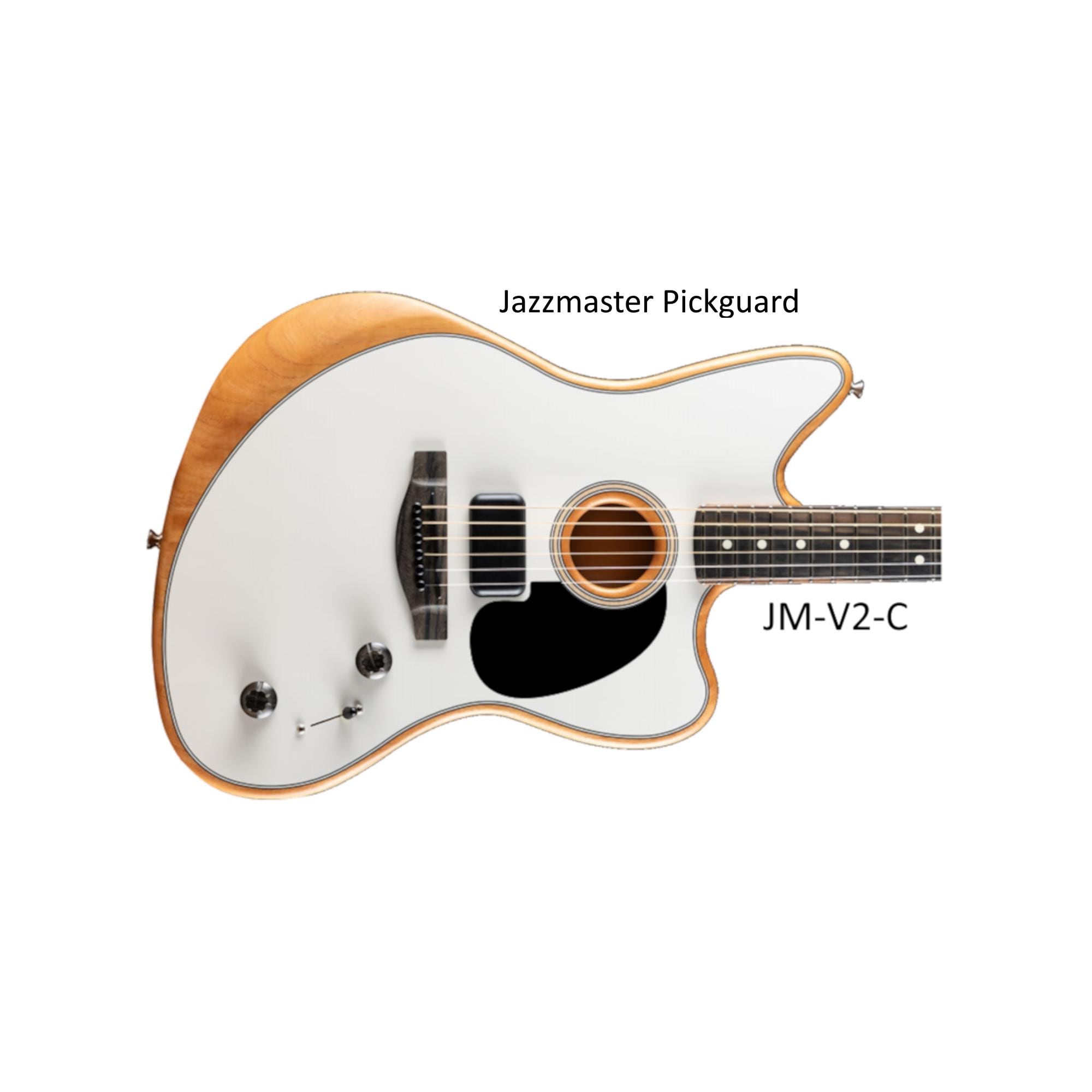 Acoustasonic Jazzmaster Pickguard: Solid Wood or Carbon Fiber, Free Mount System