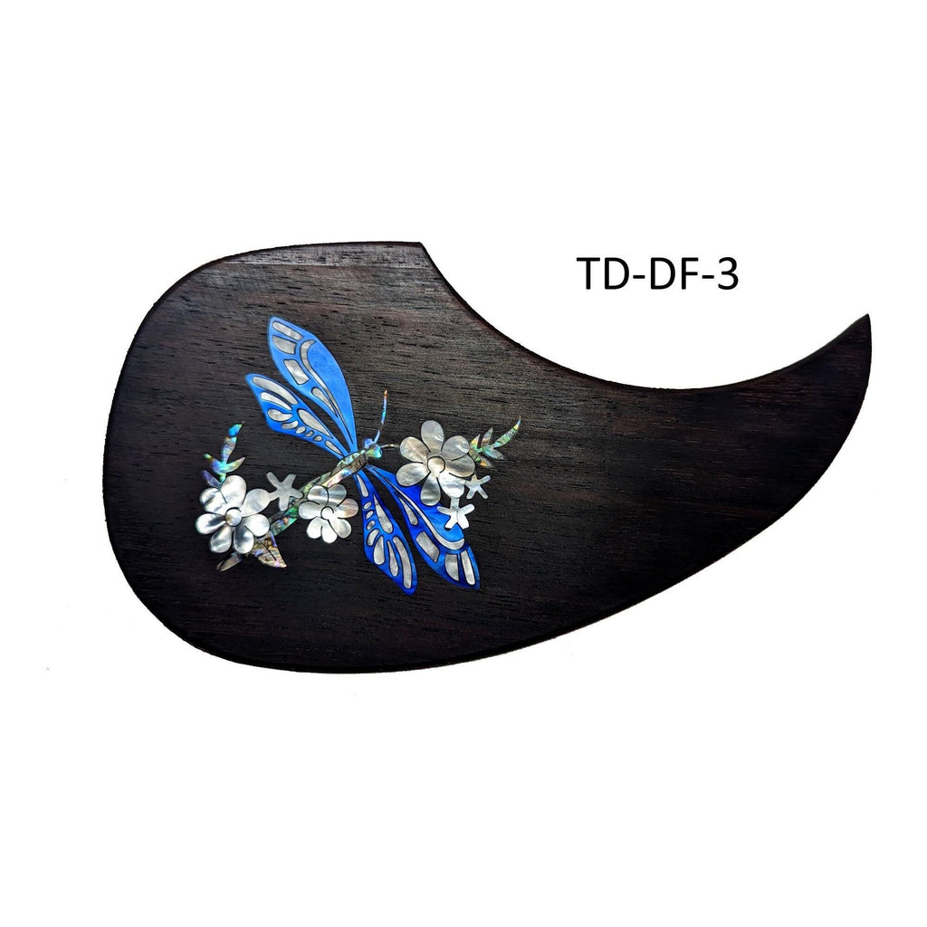 Dragonfly Inlay Acoustic Guitar Pickguard: Mother of Pearl & Abalone