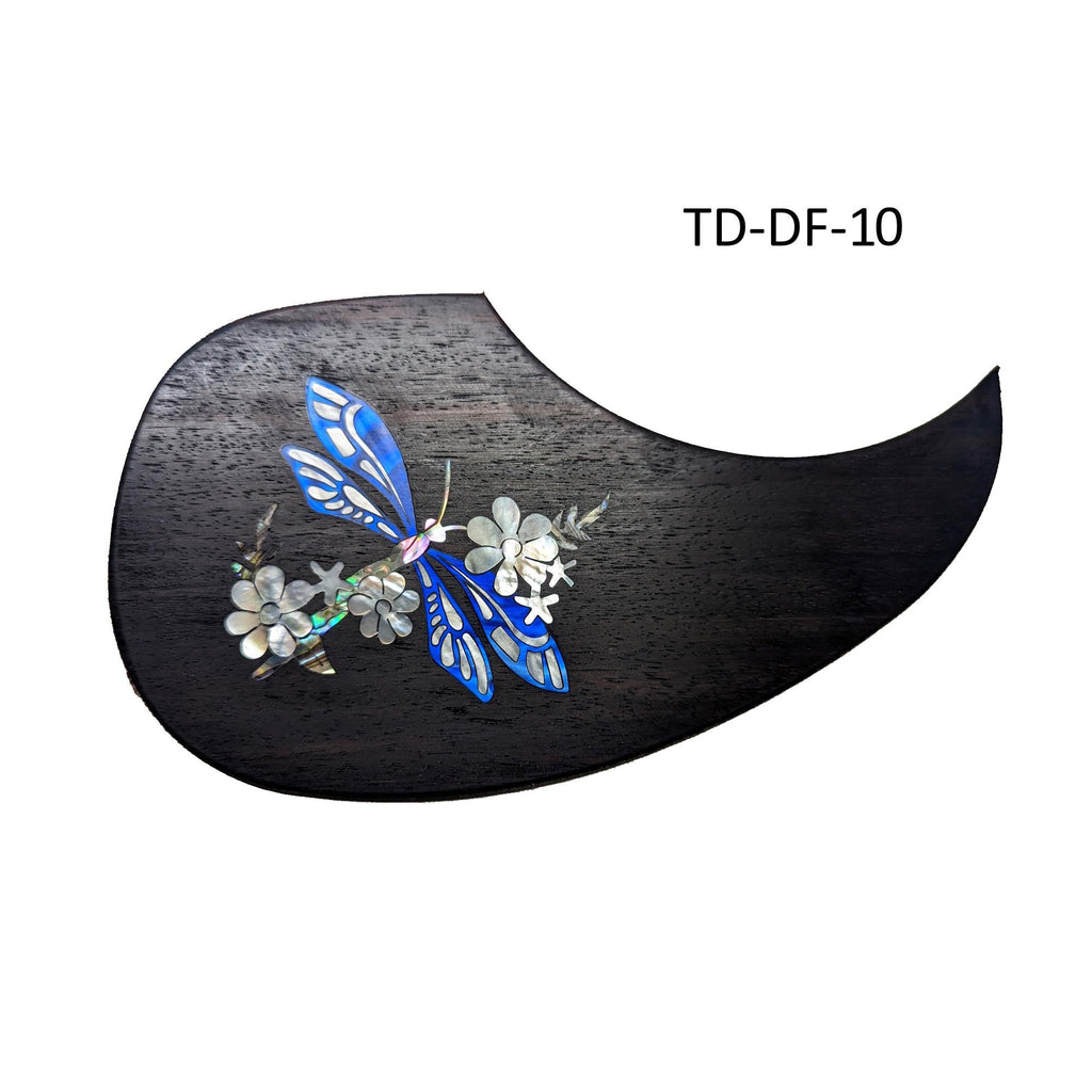 Dragonfly Inlay Acoustic Guitar Pickguard: Mother of Pearl & Abalone