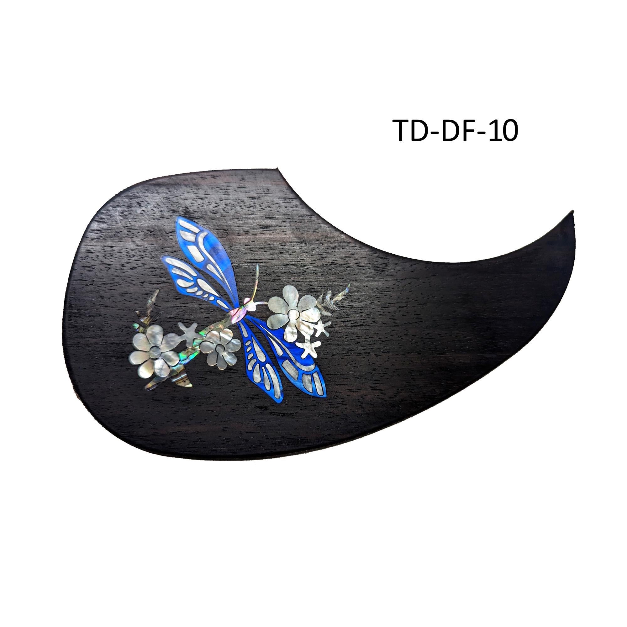 Dragonfly Inlay Acoustic Guitar Pickguard: Mother of Pearl & Abalone