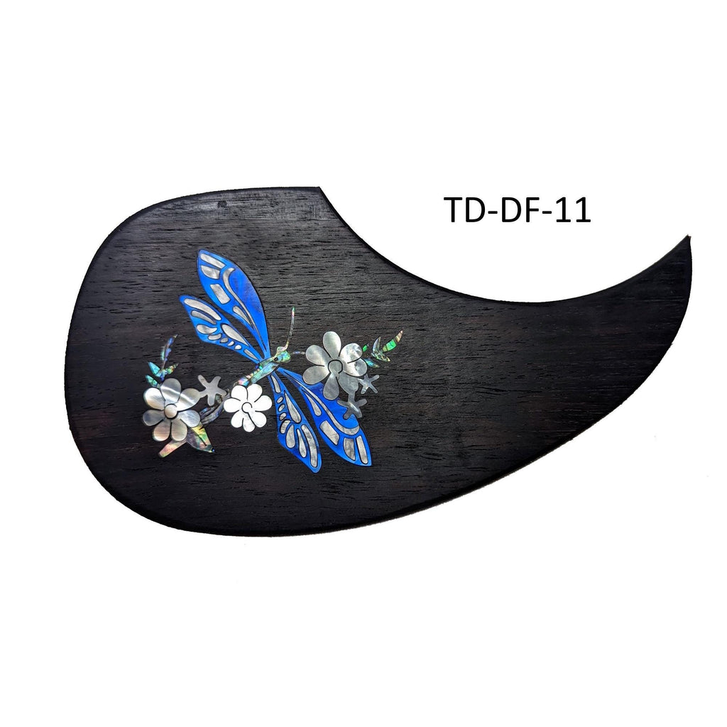 Dragonfly Inlay Acoustic Guitar Pickguard: Mother of Pearl & Abalone