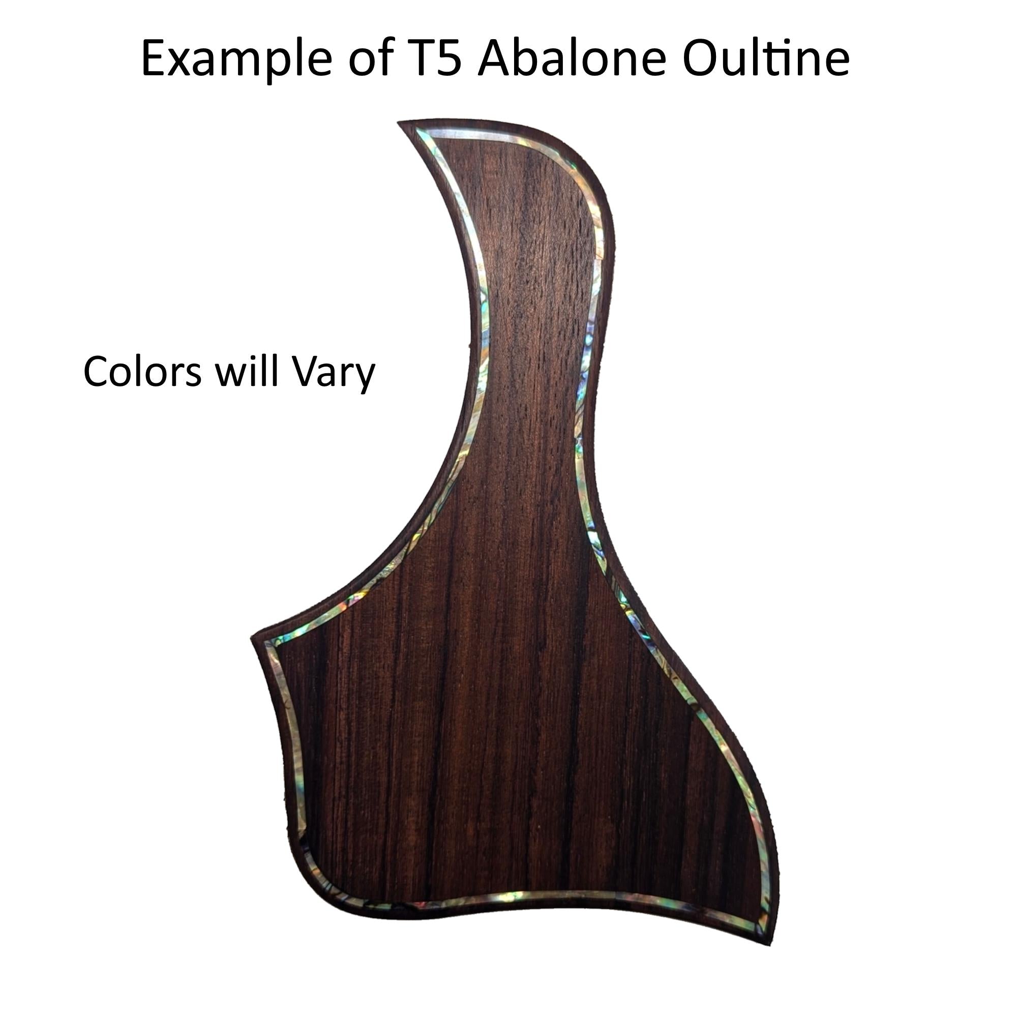 Rosewood Pickguard with Abalone Inlay for Full Sized & GS Mini Guitars, Custom Guitar Accessories