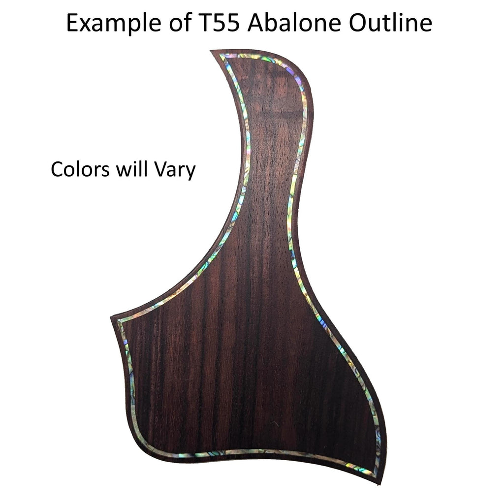 Rosewood Pickguard with Abalone Inlay for Full Sized & GS Mini Guitars, Custom Guitar Accessories