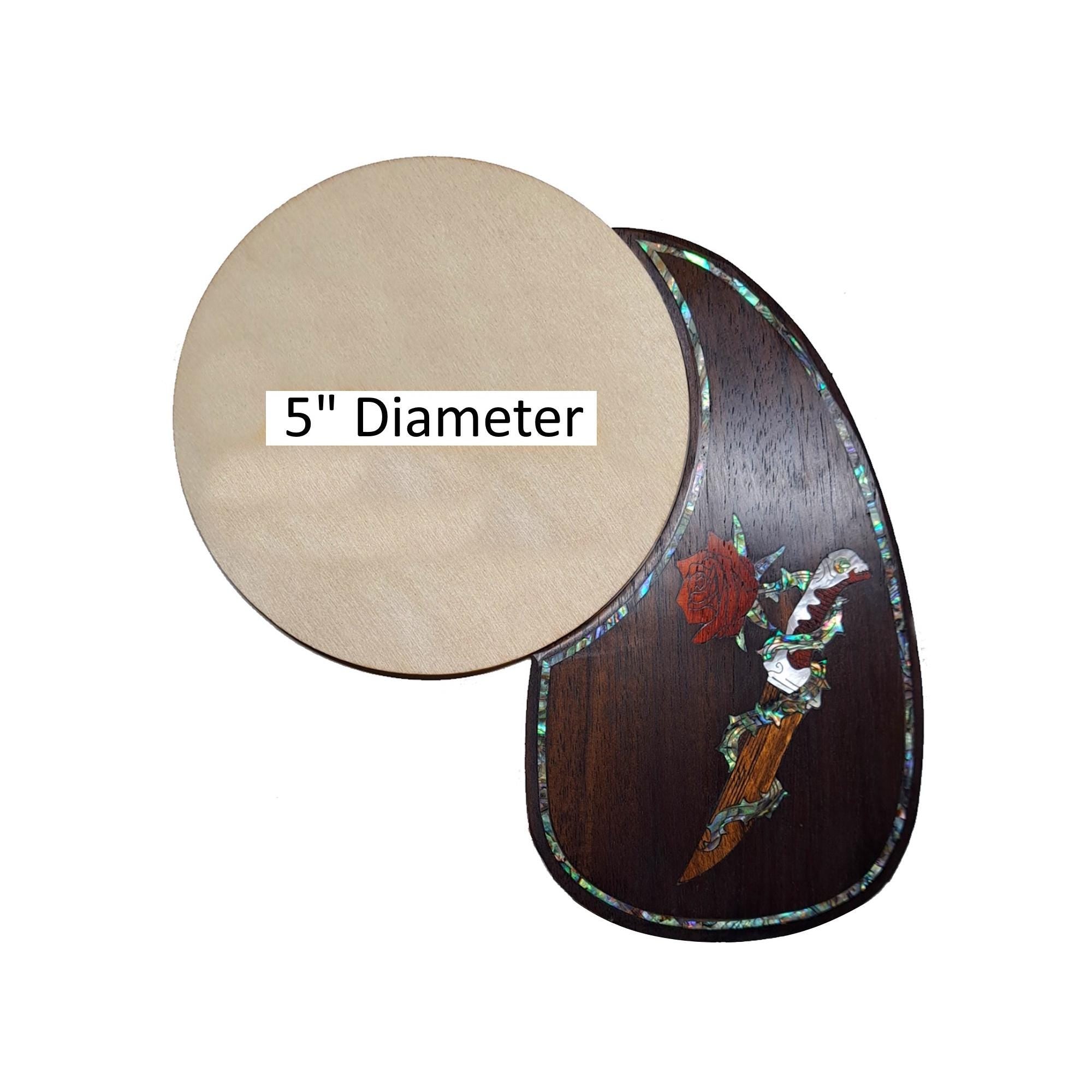 Acoustic Guitar Pickguard Knife & Rose Design, Colorful Abalone and Mother of Pearl Inlay