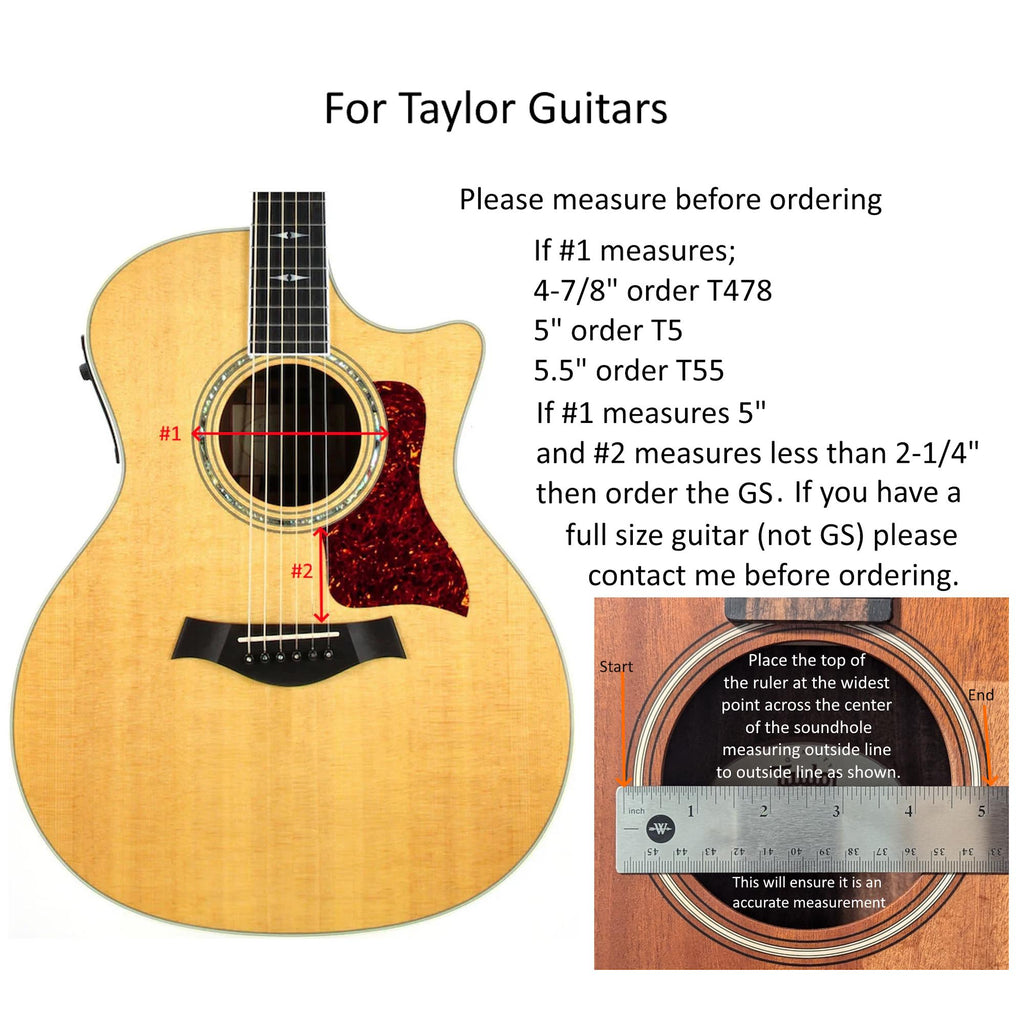 Wood Pickguards for Taylor Guitars, Choice of Solid Woods, Handmade Accessory