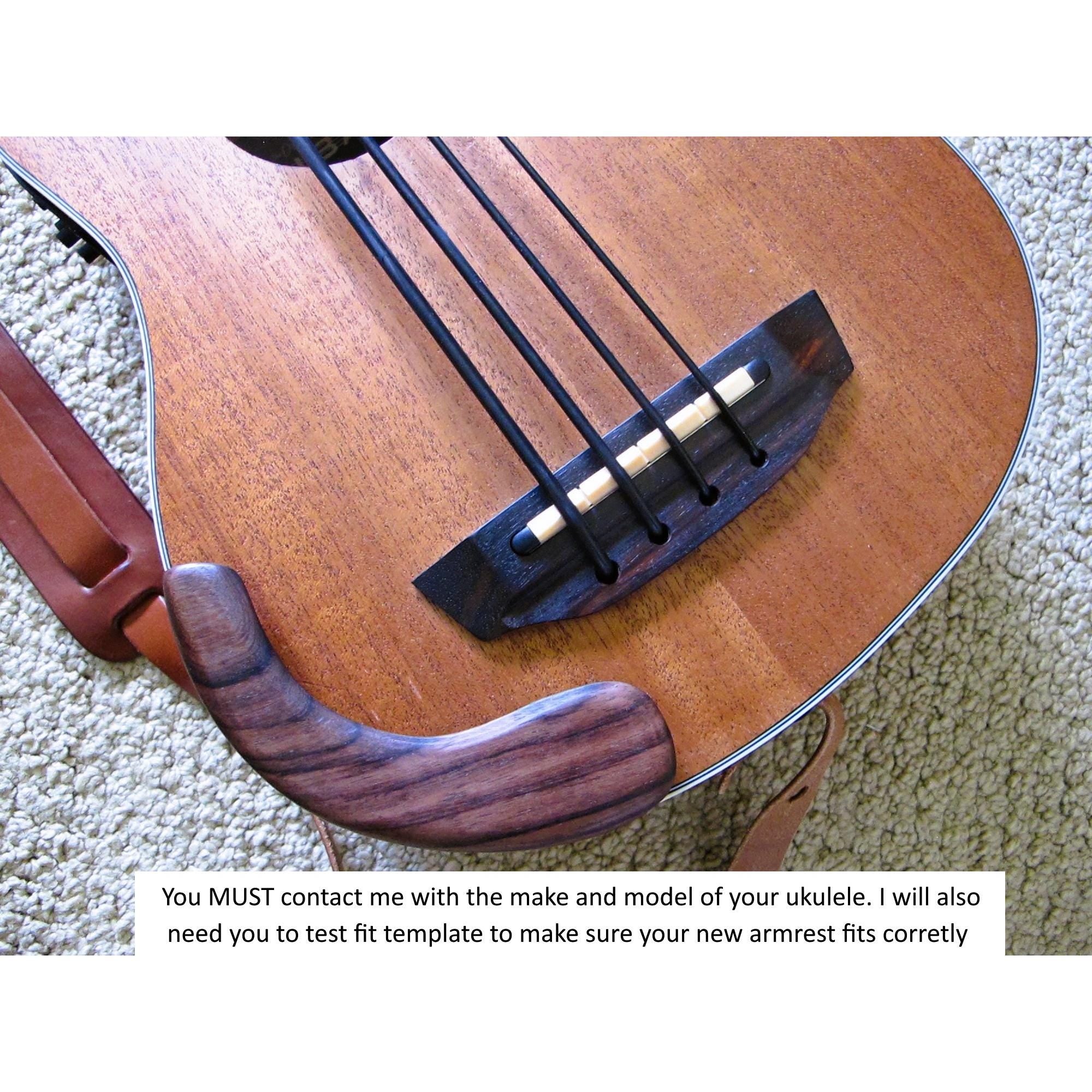 Ukulele Armrest: Solid Wood, Enhances Comfort & Tone Handcrafted Made to Order