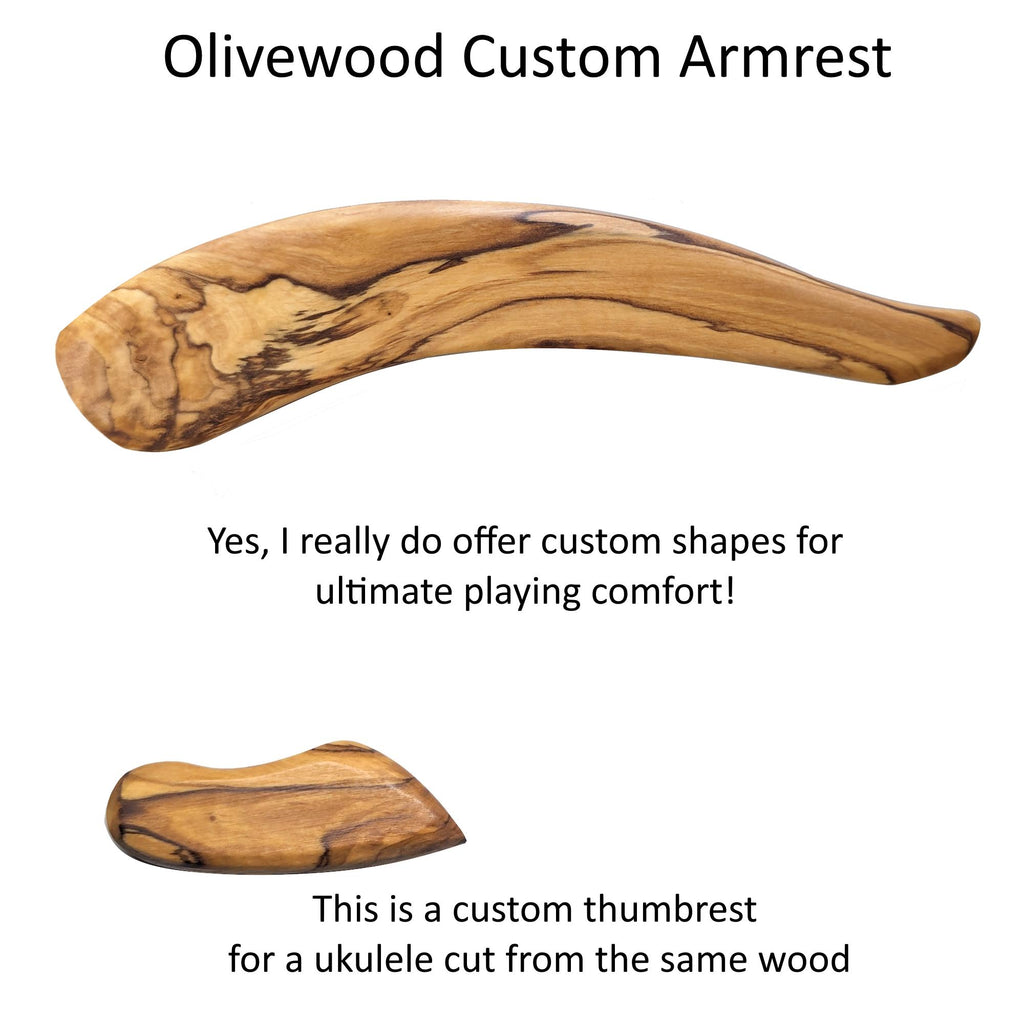 Ukulele Armrest: Solid Wood, Enhances Comfort & Tone Handcrafted Made to Order