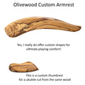 Ukulele Armrest: Solid Wood, Enhances Comfort & Tone Handcrafted Made to Order