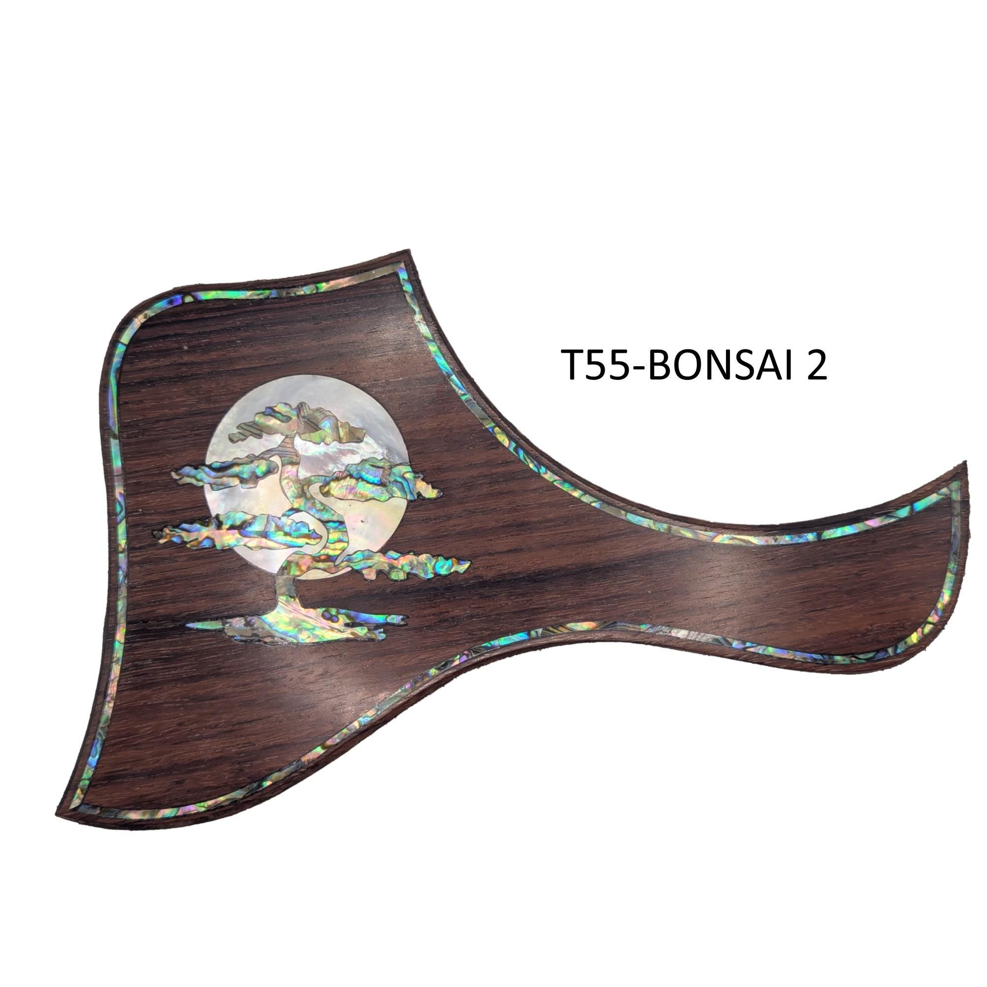 Bonsai Rising Moon Inlay Pickguard for Taylor Guitars (5.5" Rosette)