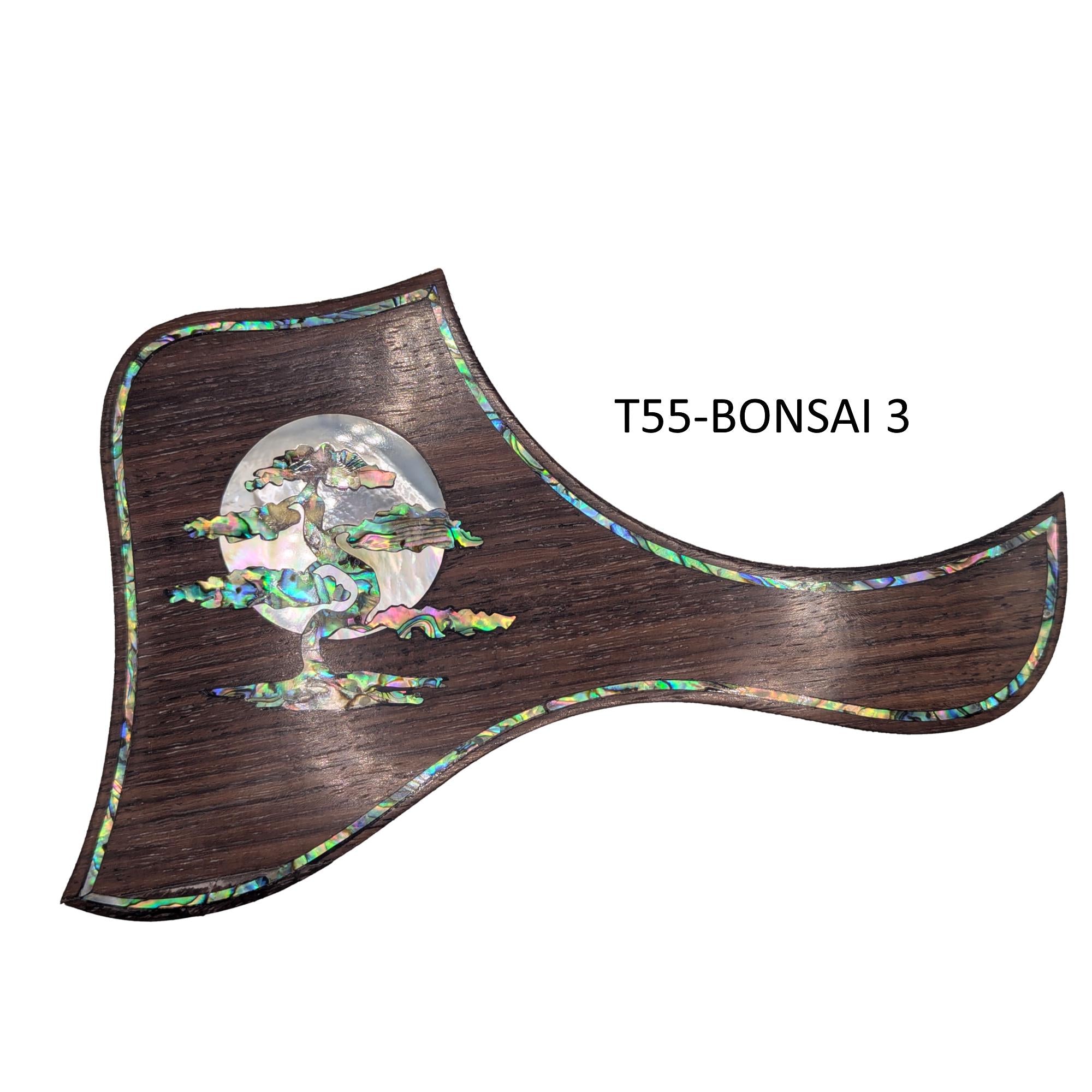 Bonsai Rising Moon Inlay Pickguard for Taylor Guitars (5.5" Rosette)