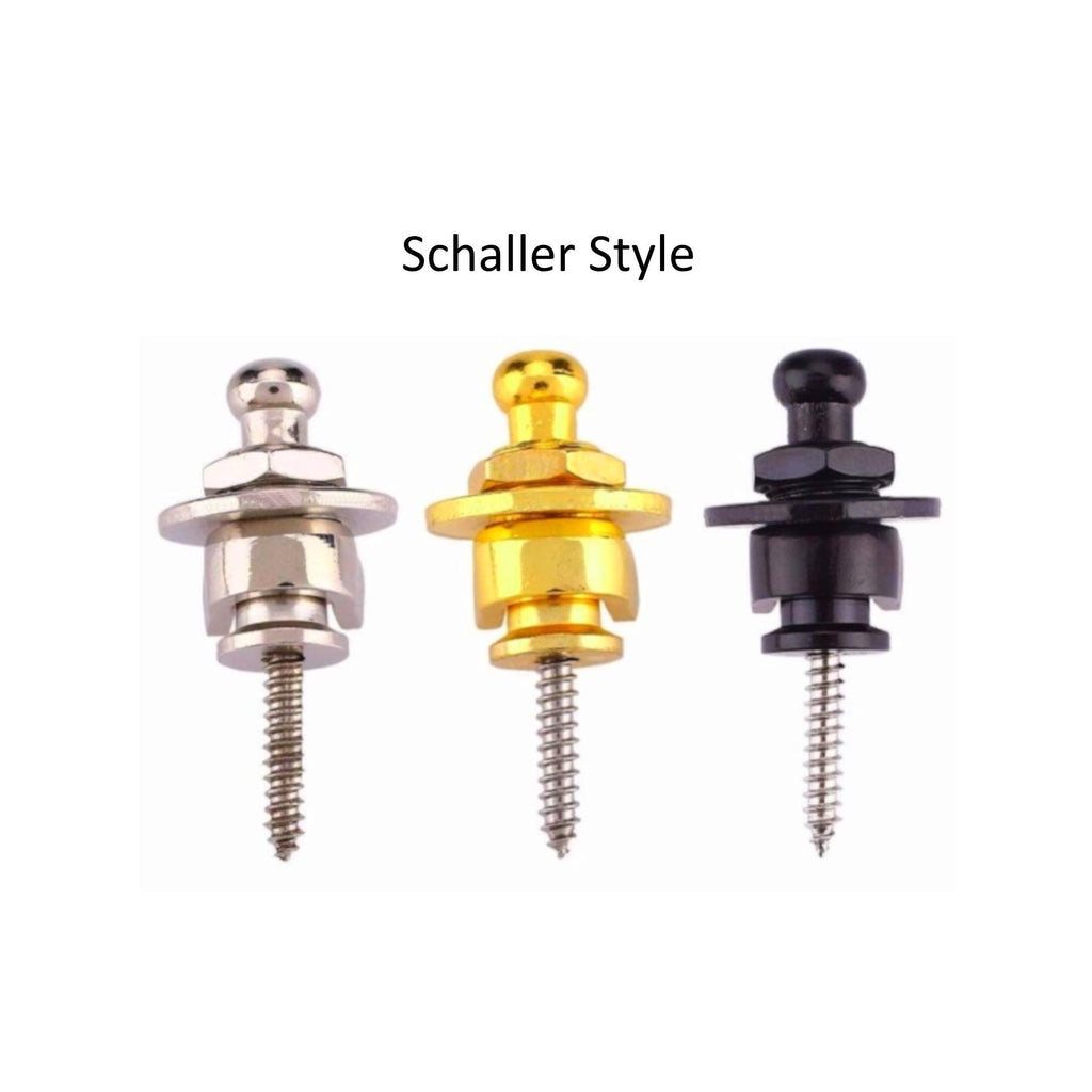 Guitar Strap Locks Chrome, Gold, Black | Schaller or Mudder Styles Electric & Acoustic Guitars