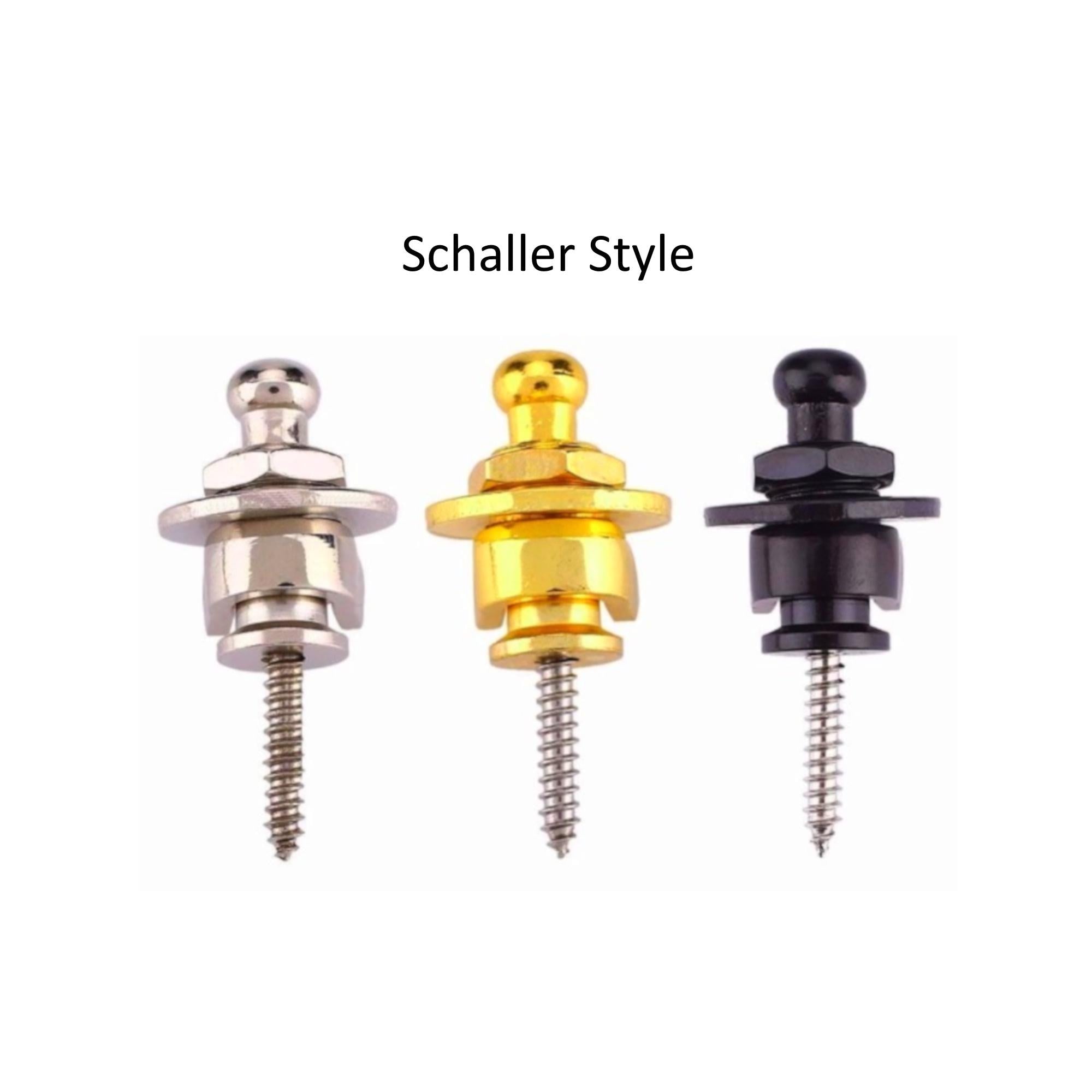 Guitar Strap Locks Chrome, Gold, Black | Schaller or Mudder Styles Electric & Acoustic Guitars