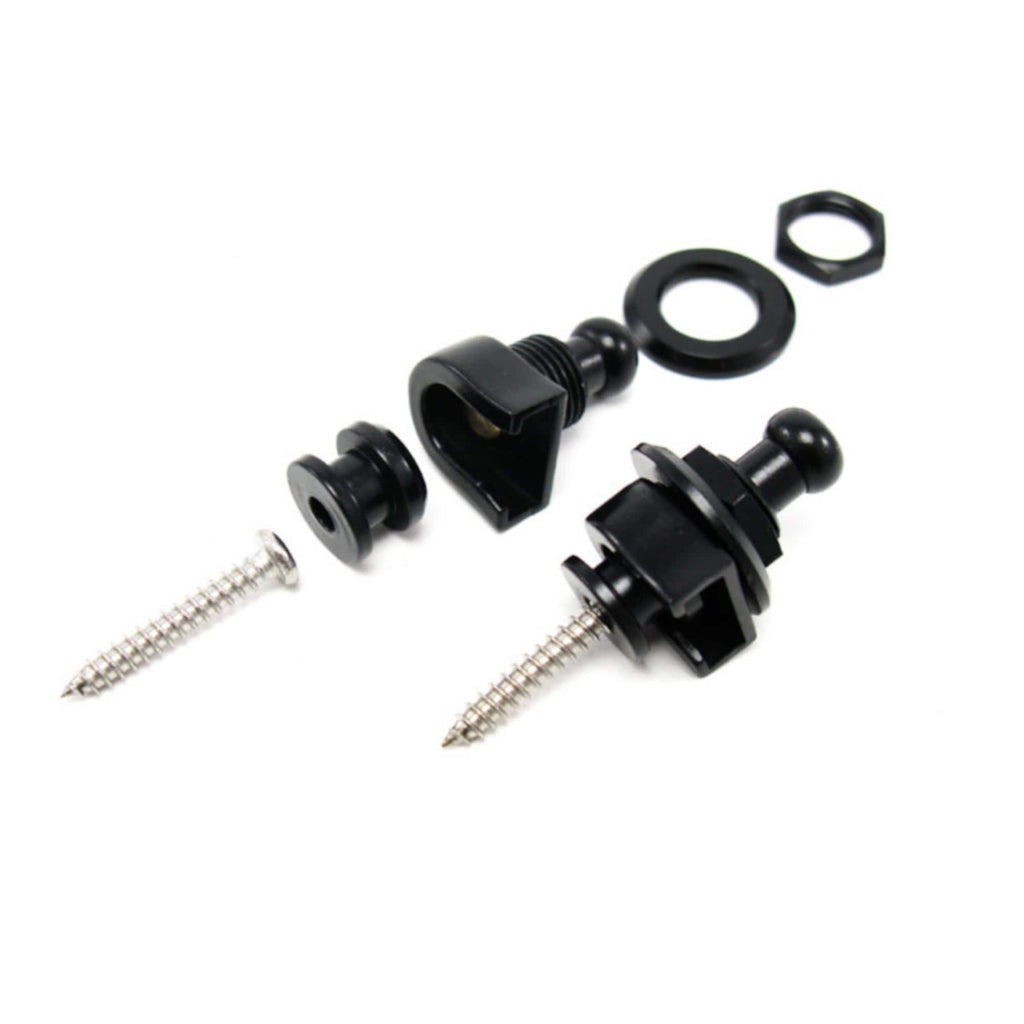 Guitar Strap Locks Chrome, Gold, Black | Schaller or Mudder Styles Electric & Acoustic Guitars