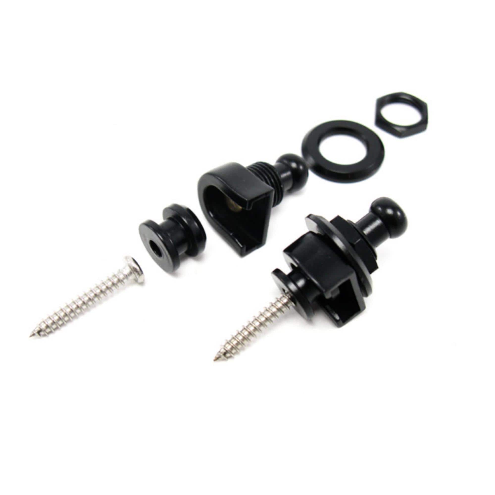 Guitar Strap Locks Chrome, Gold, Black | Schaller or Mudder Styles Electric & Acoustic Guitars