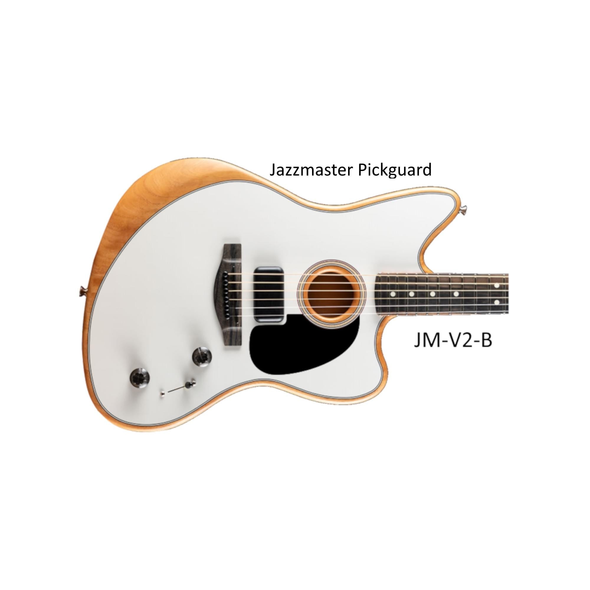 Acoustasonic Jazzmaster Pickguard: Solid Wood or Carbon Fiber, Free Mount System