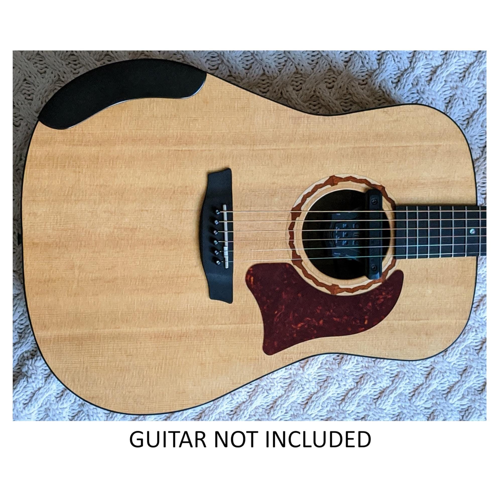 Solid Wood Acoustic Guitar Armrest | Wide Strumming Guard Protection Comfort, Handmade Accessory
