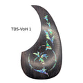 Rosewood Guitar Pickguard: Abalone Inlay, Vine Design
